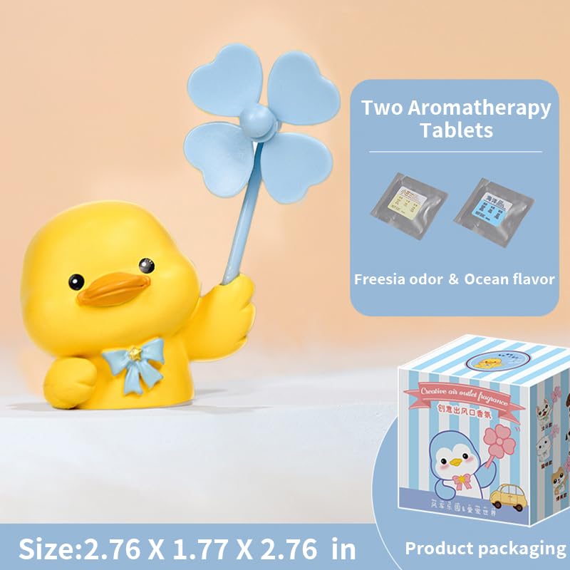 **Cool Bull Duck Car Air Freshener Diffuser - 2 Refill Tablets, Vent Clip Aromatherapy for Cars - Fresh Scents & Cute Decor for Home, Office & Travel**