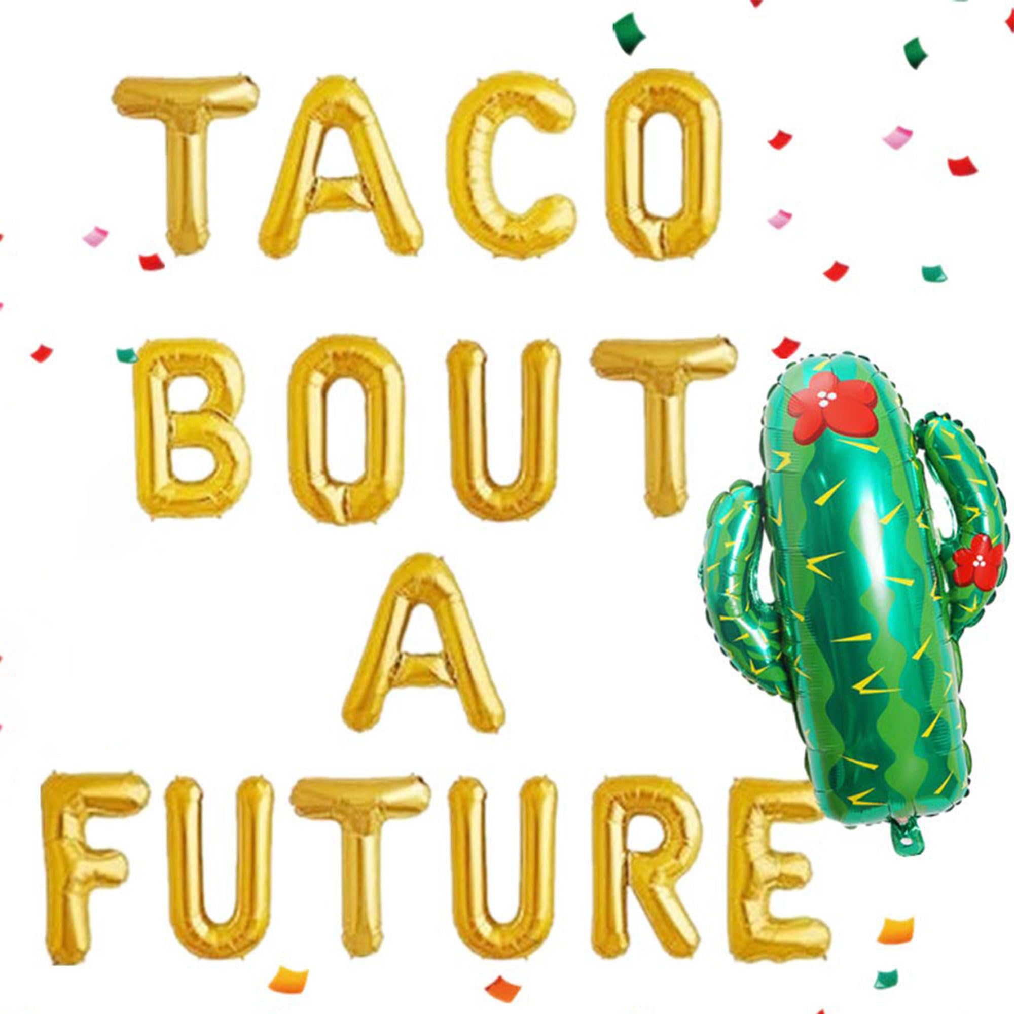 JeVenis Taco Bout a Future Balloons & Banner Set - Mexican Graduation Party Decorations, Fiesta & Bachelorette Party Supplies - Perfect for Cinco de Mayo, Birthday Celebrations and Themed Events