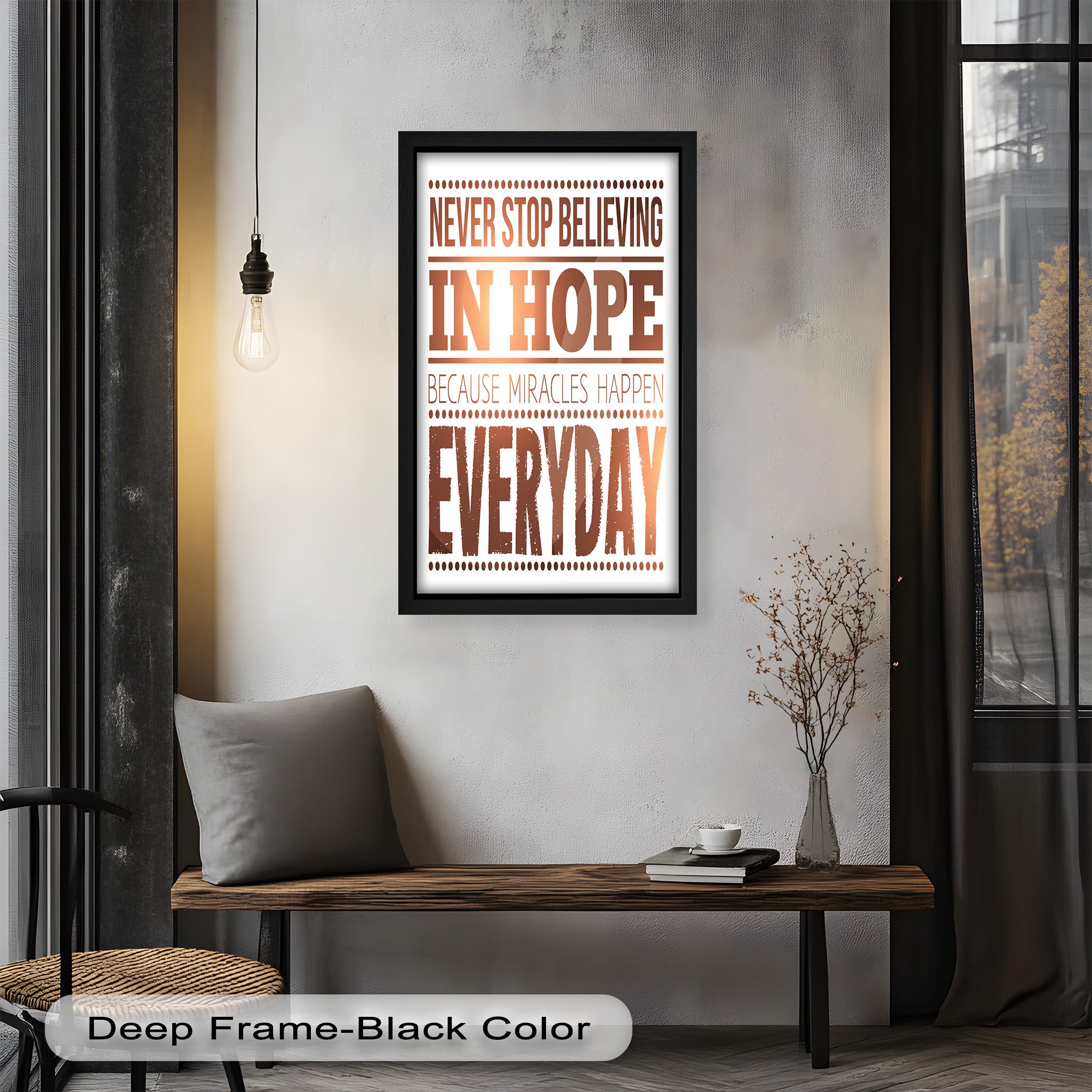 Inspiring 'Believe in Hope' Motivational Oil Painting - Uplifting Wall Art for Home, Office & Meditation Space