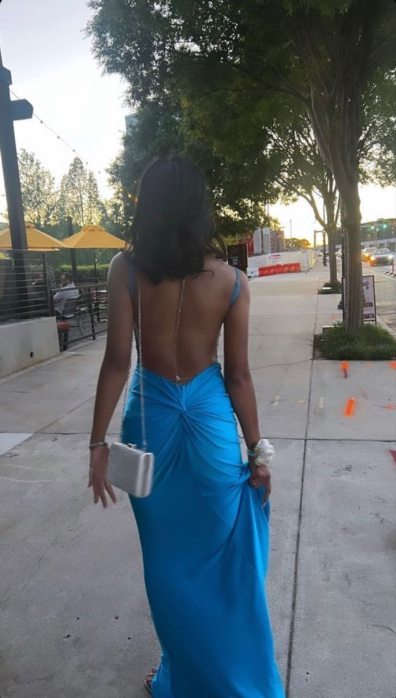 Elegant Blue Mermaid Backless Prom Dress for Women - Formal Evening Gown J3649 | Perfect for Homecoming, Prom Night & Special Occasions
