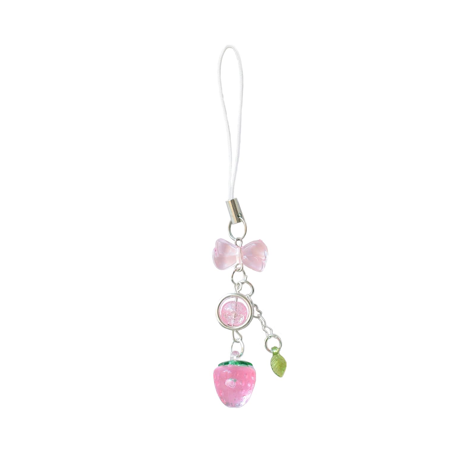 Strawberry Cherry Phone Charm - Cute Y2K Kpop Aesthetic Keychain for iPhone, AirPods, Camera, Bags & More | Perfect Gift & Kawaii Accessory for Girls, Teens & Kpop Fans