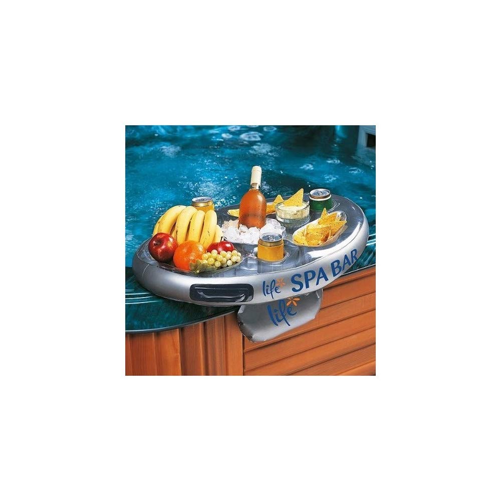 Perfect Pools Official Spa Bar - Inflatable Hot Tub Side Tray for Drinks & Snacks | Durable Floating Drink Holder | Ideal for Pool Parties, Backyard Relaxation & Spa Days