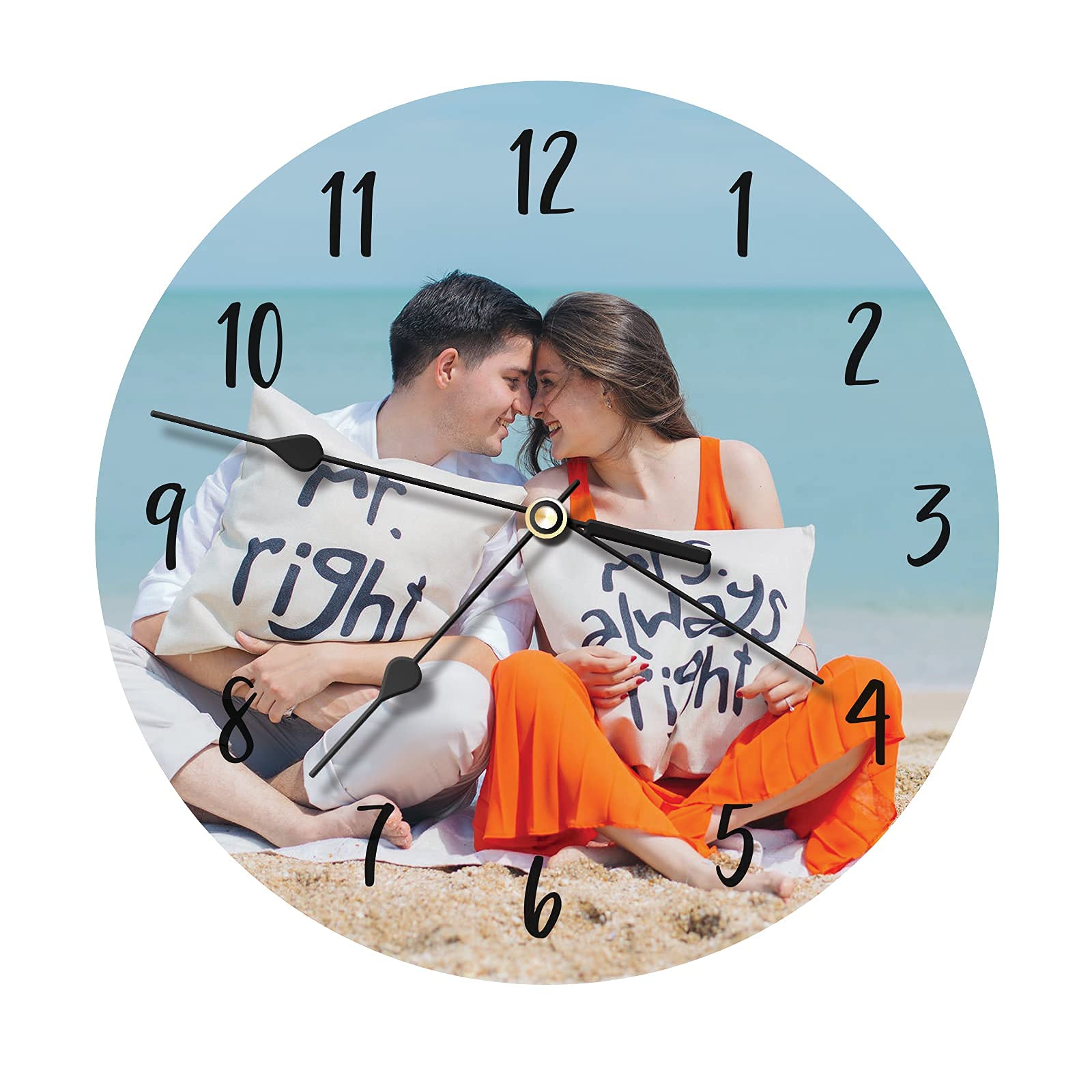 VEELU Custom Photo Wall Clock - Personalized Modern Design with Picture Frame, Unique Home Decor & Gift for Family & Friends | Perfect for Living Room, Bedroom, Office & Special Occasions