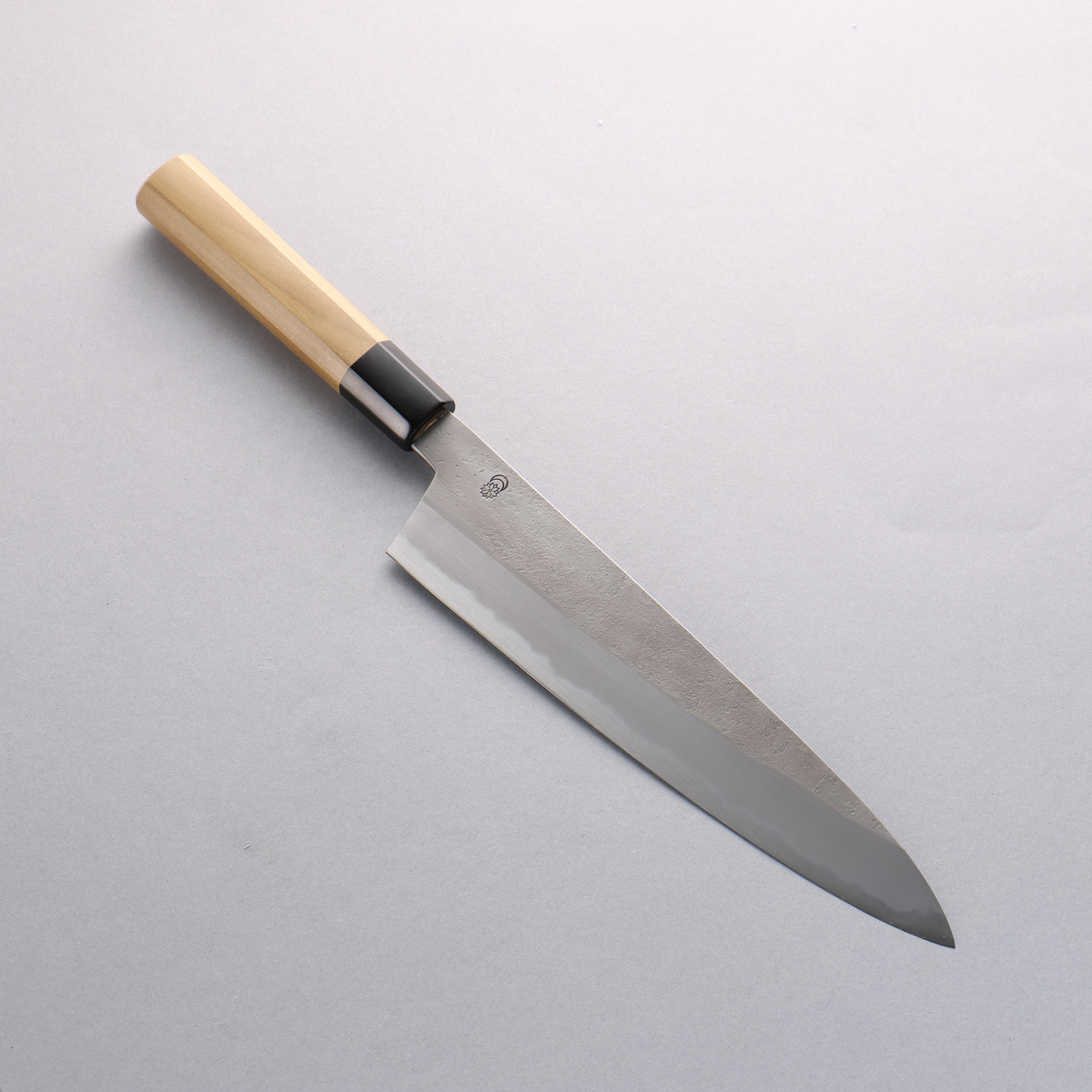 Premium Kikuzuki White Steel No.2 Nashiji Gyuto Japanese Chef Knife 240mm with Magnolia Wood Handle - Perfect for Professional Chefs & Home Cooking Enthusiasts