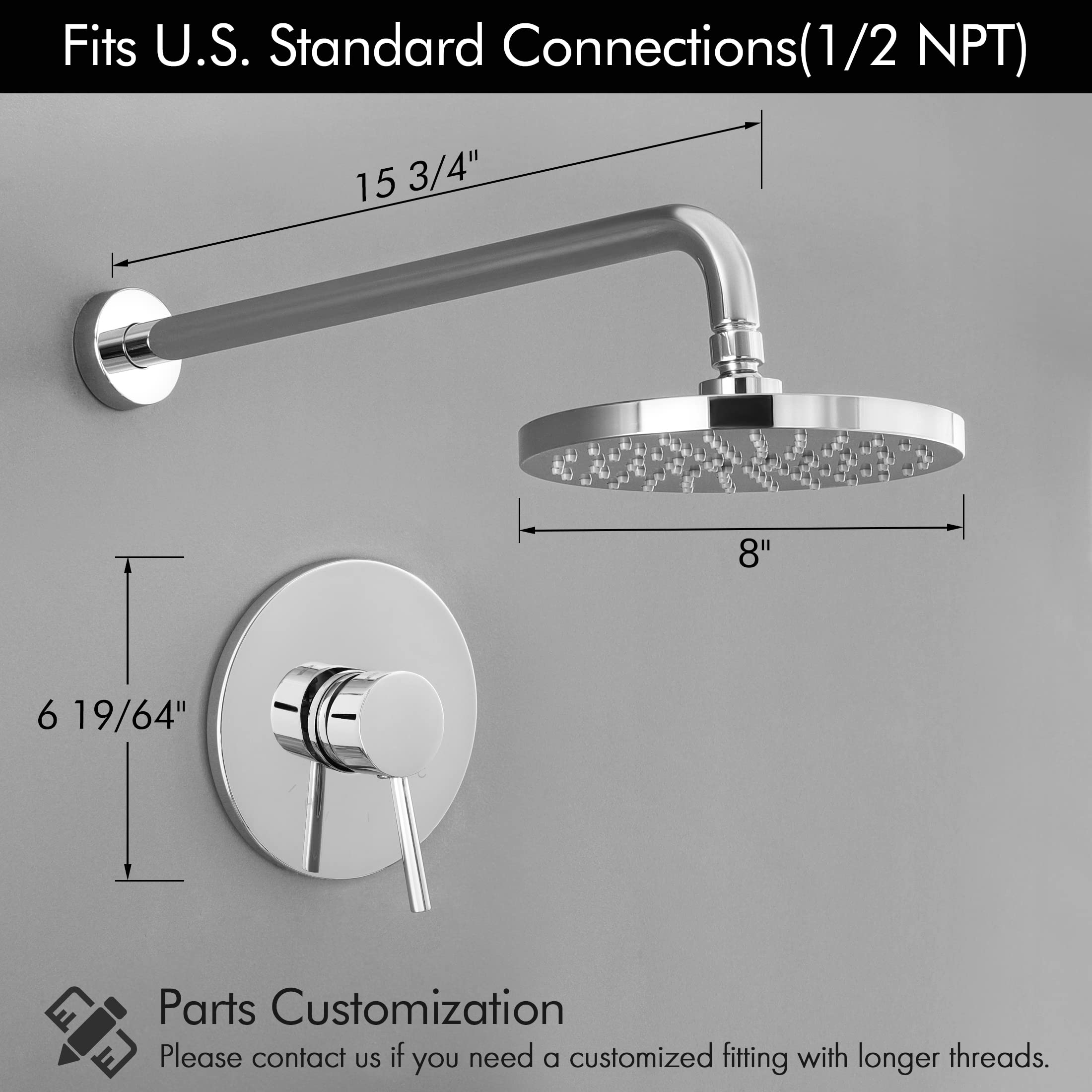 **KES XB6202F18-CH Polished Finish Pressure Balance Shower Valve and Trim Kit with Rain Shower Head - Wall Mount Complete Shower Faucet Set for Luxurious Bathroom Upgrade**    *(Ideal for modern bathrooms, spa-like showers, and home renovation projects)*