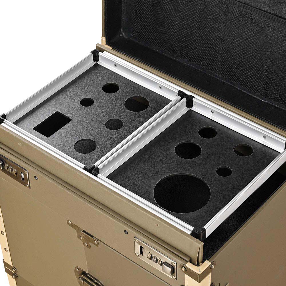 TheLAShop XL Bronze Rolling Hair Stylist Salon Makeup Cosmetic Case - Professional Organizer for Hair Stylists, Makeup Artists & Beauty Professionals - Perfect for Salon, Travel & Home Storage