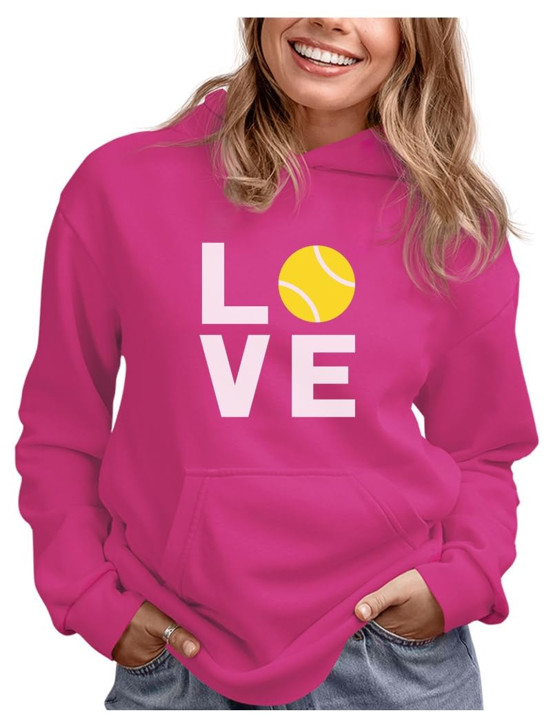 Women's Tennis Sweatshirt Hoodie - Cute Novelty Gift for Players, Coaches & Fans | Perfect for Matches, Training & Casual Wear