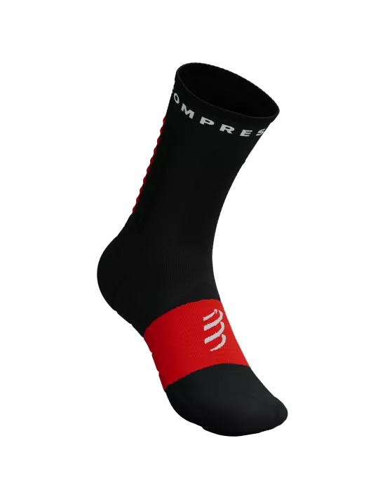 Compressport Unisex Ultra Trail Running Socks v2.0 - Moisture-Wicking & Breathable Performance Socks for Hiking, Trail Running & Outdoor Adventures (Black/Red)