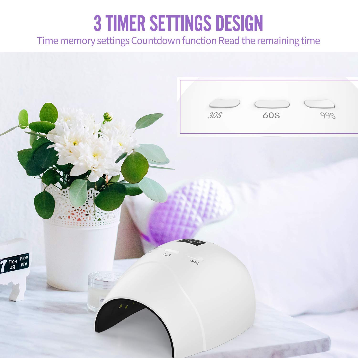 Oukaide 48W UV/LED Nail Lamp - 2 in 1 Professional Nail Dryer for Gel Polish Curing | Fast Drying for Finger & Toe Nails | Portable Design for Home & Salon Use | Perfect for Manicures, Pedicures & DIY Nail Art