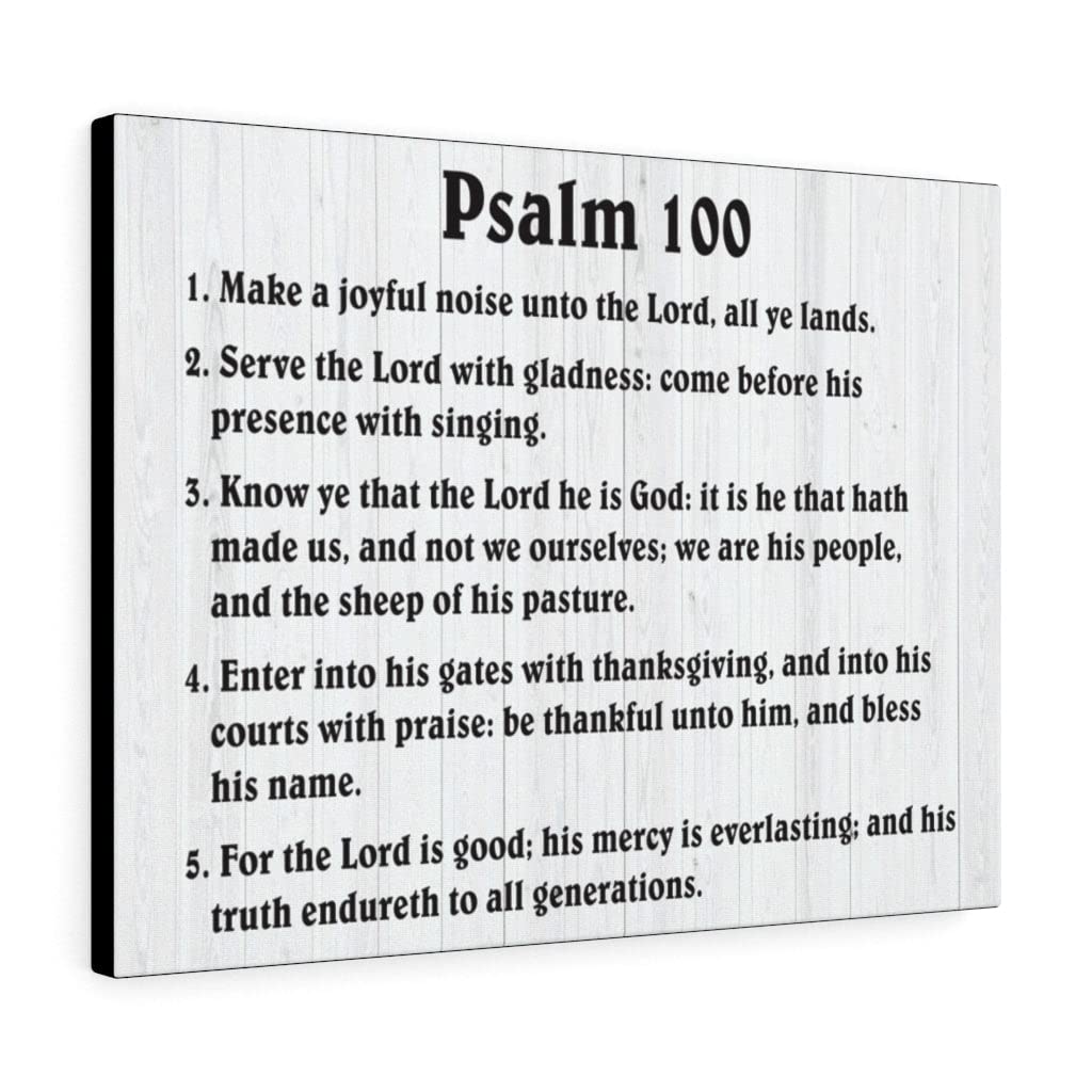 Christian Bible Verse Canvas Art - Psalm 100 Praise God Cheerfully Scripture Wall Decor | Perfect for Home, Church & Office Inspirational Gifts