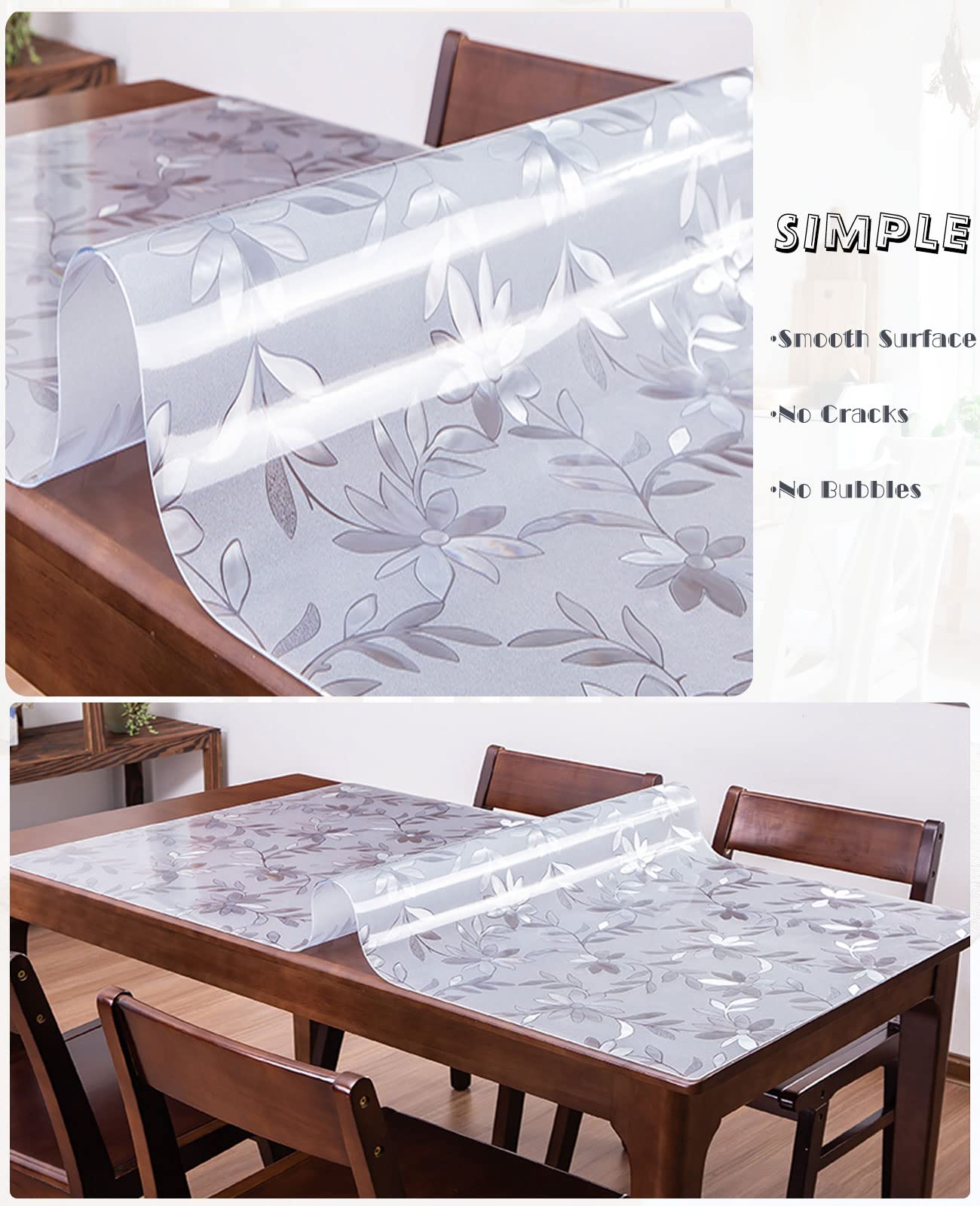 1.5mm Thick 20x48 Inch Clear PVC Desk Protector Mat - Durable Vinyl Table Cover for Writing, Office, Dining & Craft Tables | Waterproof, Scratch-Resistant Workspace Surface Protection