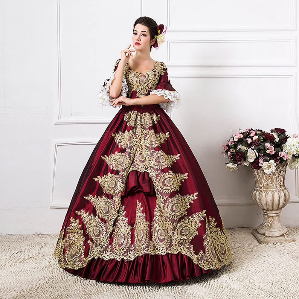 Victorian Renaissance Queen Dress for Women - Elegant Long Party Costume & Rococo Masquerade Ball Gown | Perfect for Cosplay, Halloween, Themed Parties & Historical Reenactments
