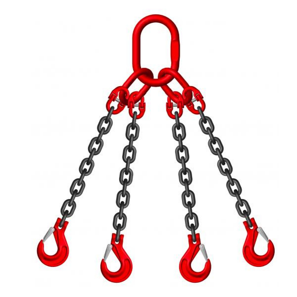High-Quality Grade 8 8mm 4.25 Ton 4-Leg Chain Sling for Heavy Lifting - Perfect for Construction, Rigging, and Industrial Applications