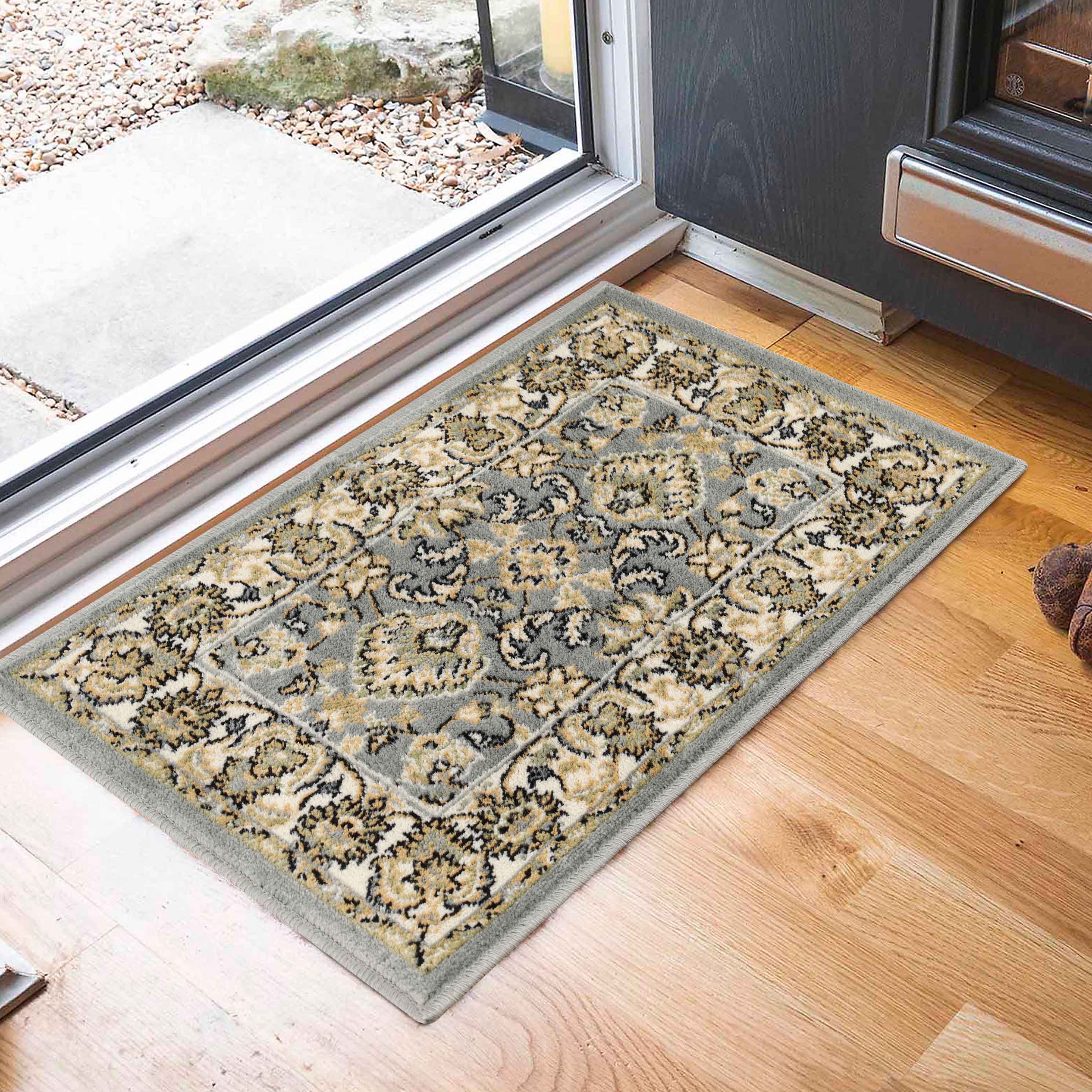 Lille Elegant Floral Indoor Area Rug - Non-Slip Soft Living Room Carpet Runner for Bedroom, Hallway & Entryway Decor