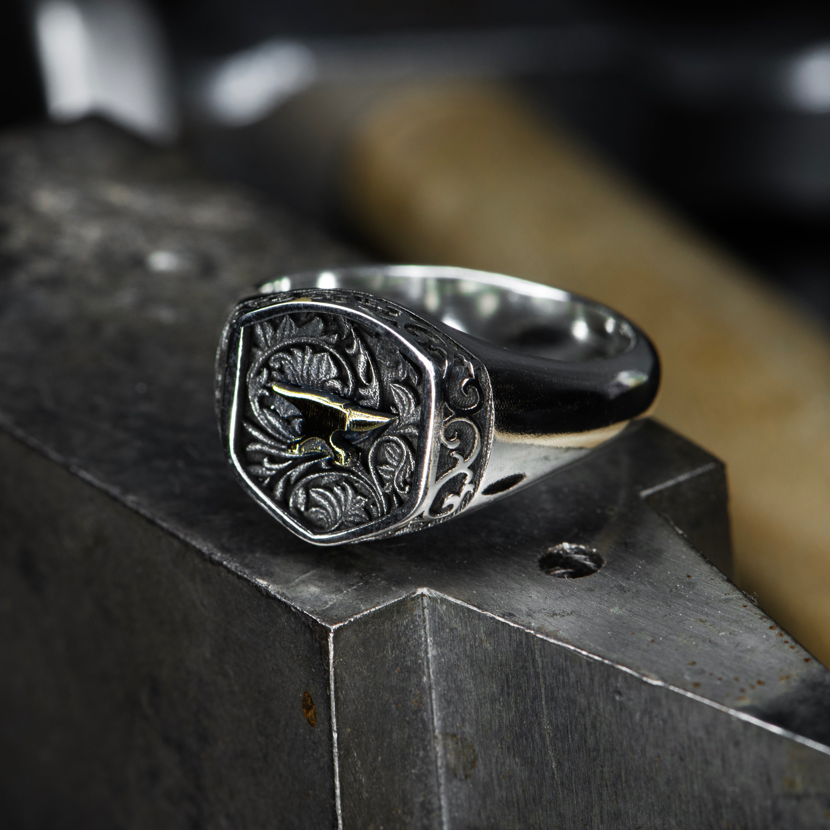Anvil Ring - Durable Stainless Steel Men's Jewelry for Everyday Wear | Perfect for Gifts, Weddings, and Industrial Style Fashion