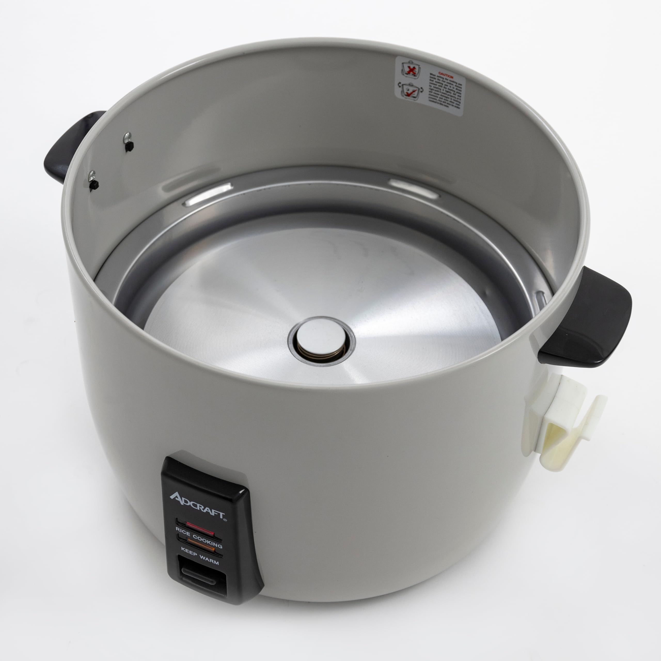 Commercial Heavy Duty 30-Cup Electric Rice Cooker with Stainless Steel Lid & Aluminum Interior - Large Capacity Rice Steamer with Oversized Fork for Restaurants, Catering & Bulk Meal Prep