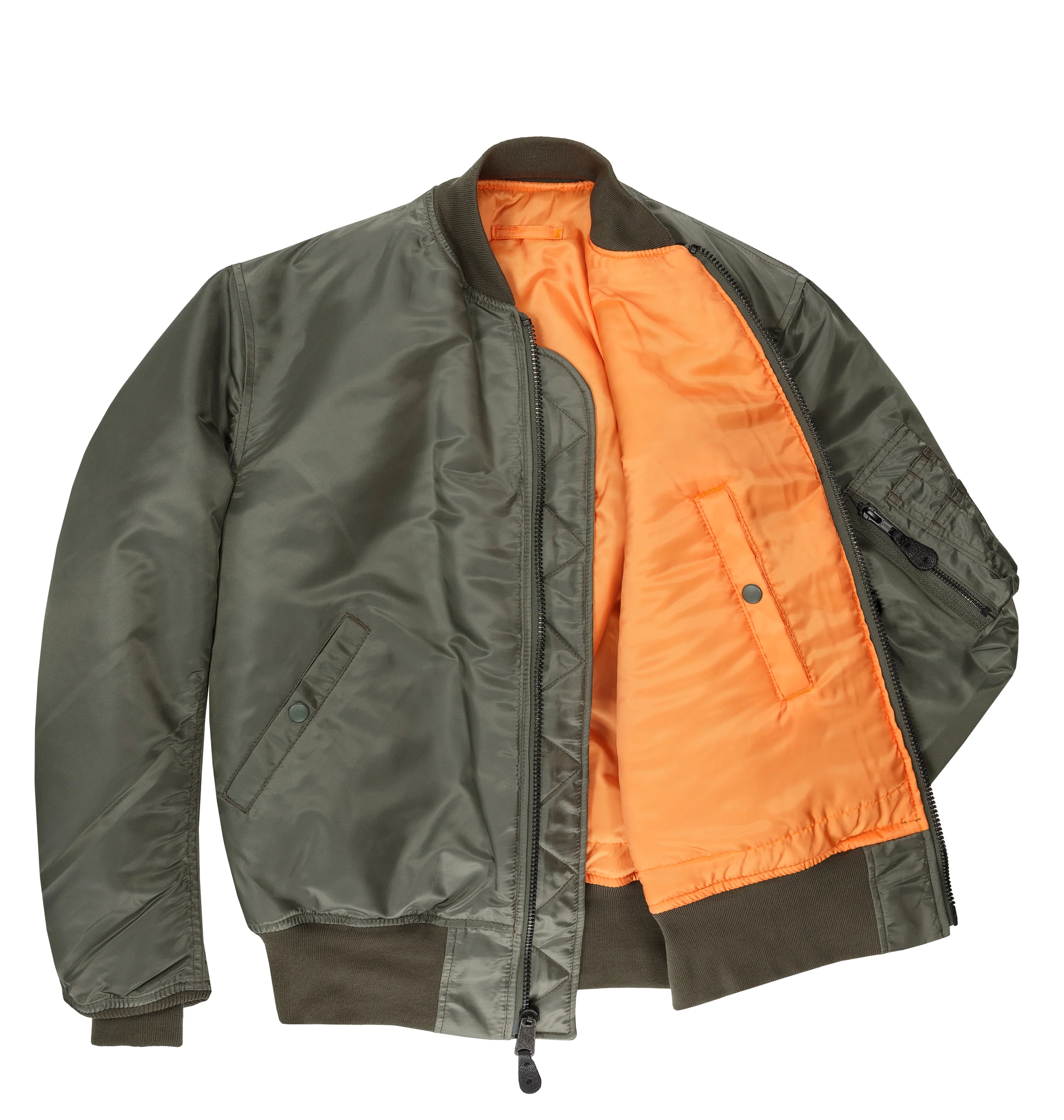 Cockpit USA Men's MA-1 Nylon Satin Bomber Flight Jacket - Classic Aviator Style for Casual Wear & Outdoor Adventures