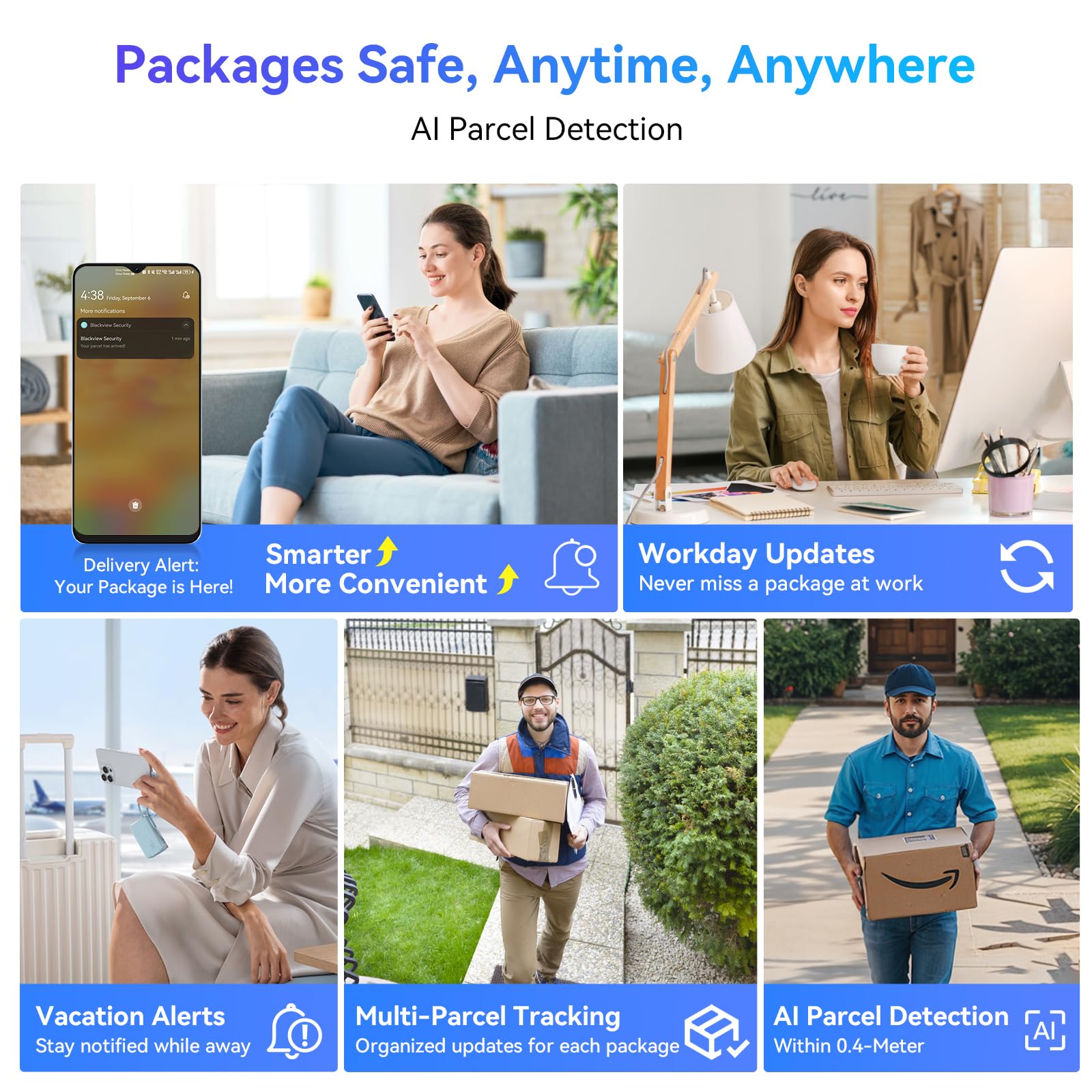 Blackview SE80 Smart Video Door Lock - 3.5K Camera, Doorbell & Fingerprint Keyless Entry | Wi-Fi Enabled Deadbolt for Front Door Security | App Remote Control | No Monthly Fee | 32GB Local Storage | Ideal for Home, Apartment & Vacation Rental Security