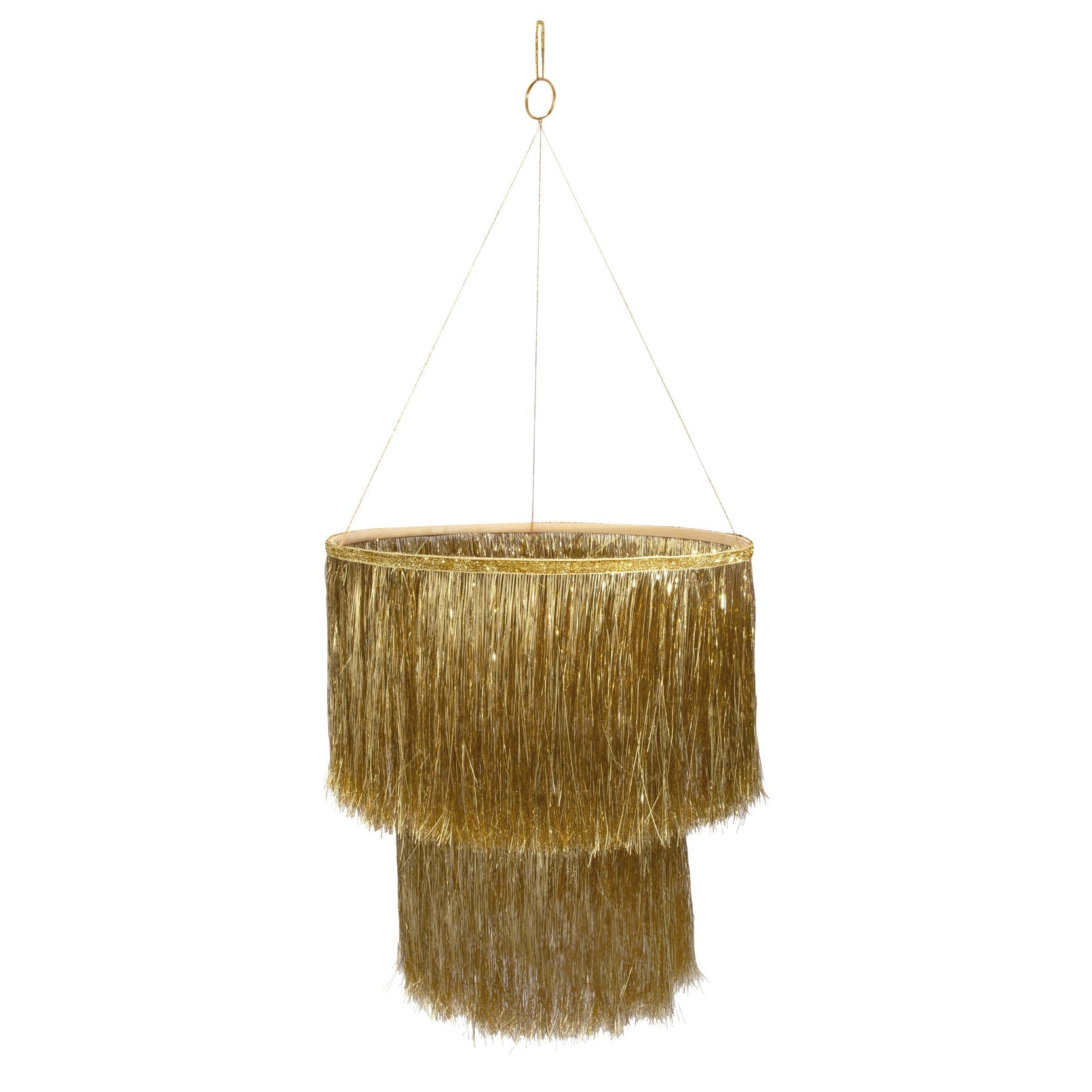 Elegant Gold Tinsel Chandelier - Modern Crystal Ceiling Light Fixture for Dining Room, Bedroom & Living Room Decor | Perfect for Weddings, Parties & Home Renovation
