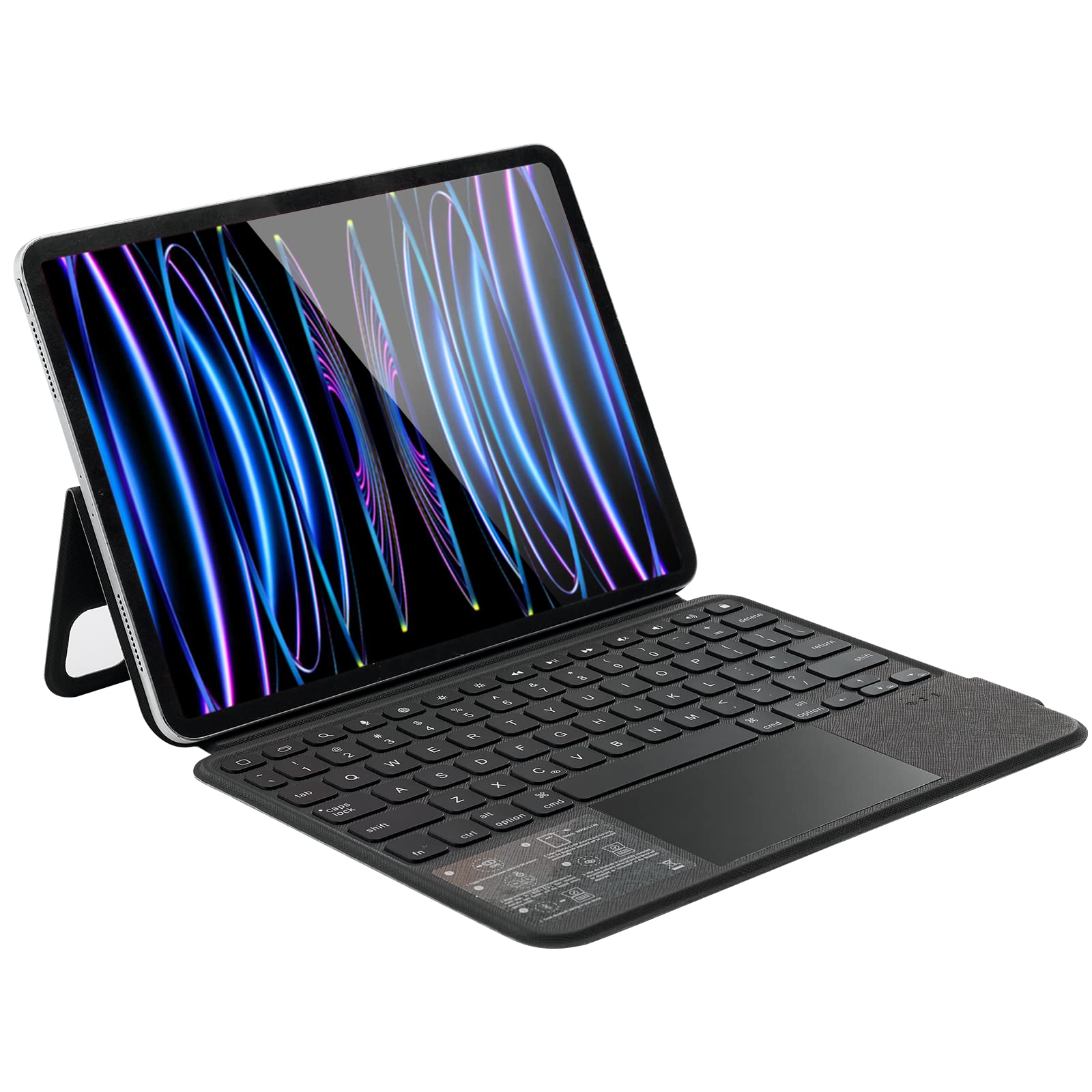 Rapoo XK330S iPad Keyboard Case with Trackpad - 7-Color Backlit Rechargeable Magnetic Stand for iPad Pro 11