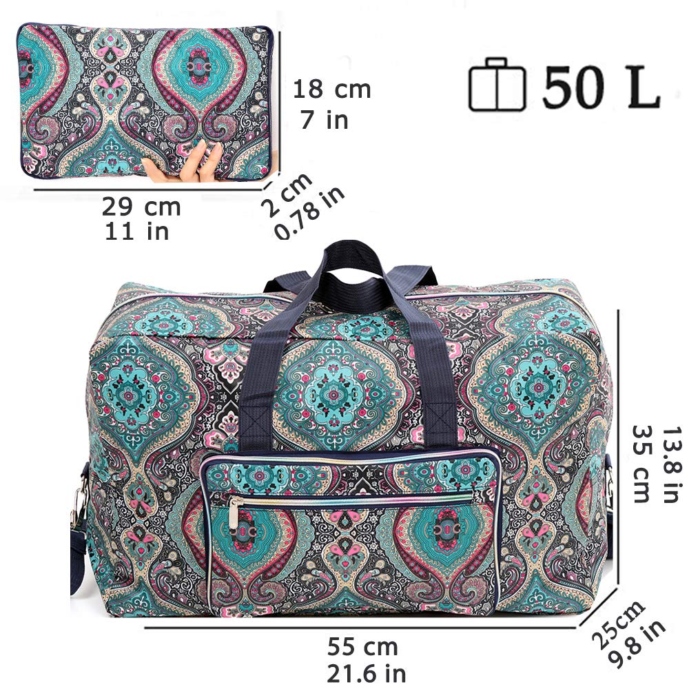 Foldable Large Travel Duffle Bag - Waterproof Carry-On Weekender Bag for Women & Girls | Perfect for Gym, Overnight Trips & Weekend Getaways