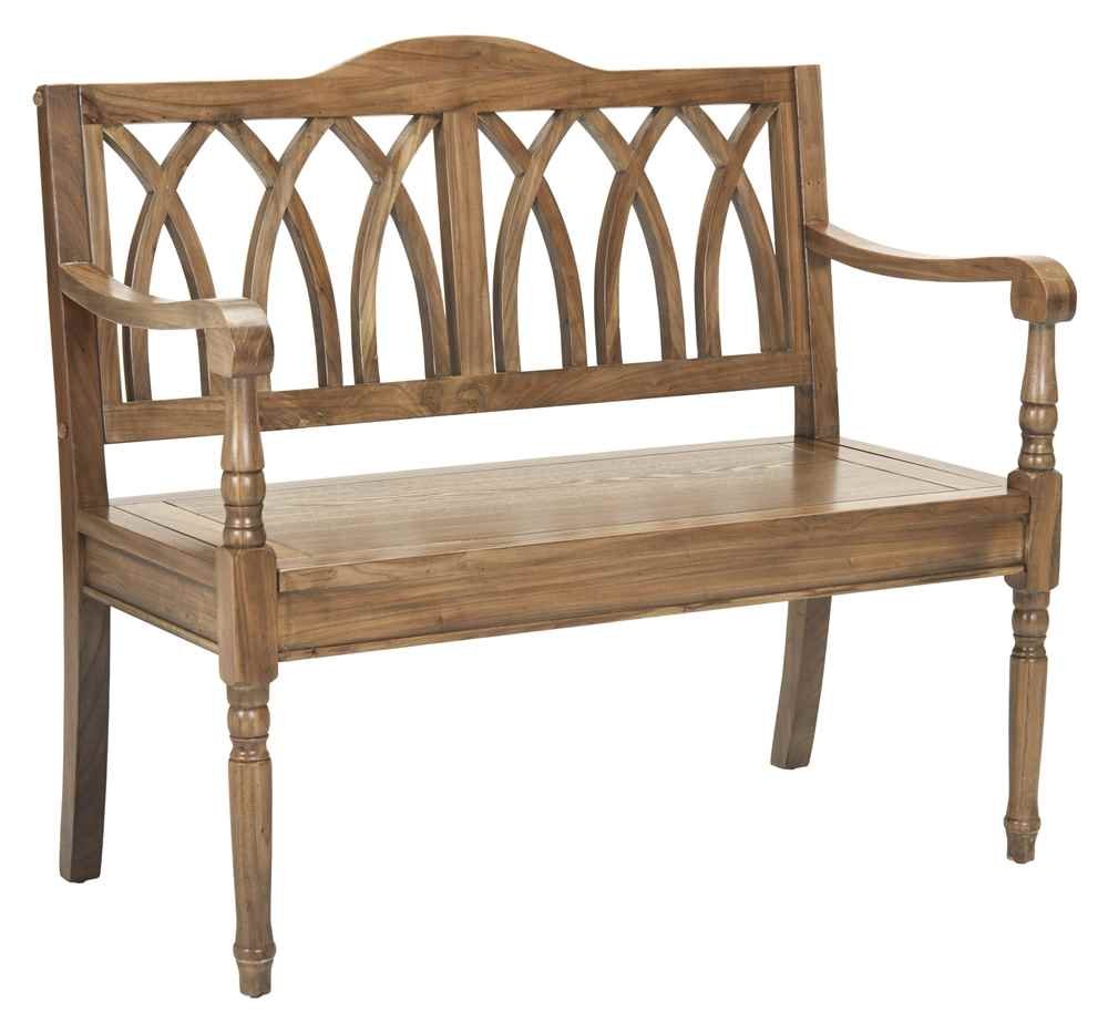 Safavieh American Homes Collection Benjamin Oak Wood Bench - Rustic Entryway, Bedroom, or Living Room Seating Furniture