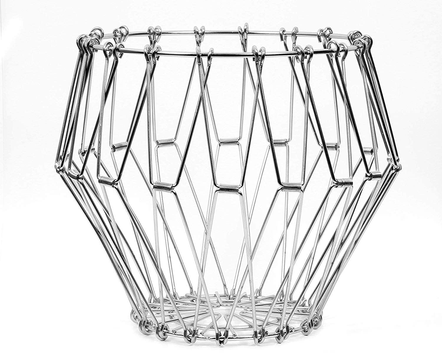 Stainless Steel Foldable Fruit Basket - Multipurpose Wire Mesh Bowl for Fruits, Vegetables & Kitchen Utensils | Perfect for Kitchen Counter, Dining Table & Living Room Storage