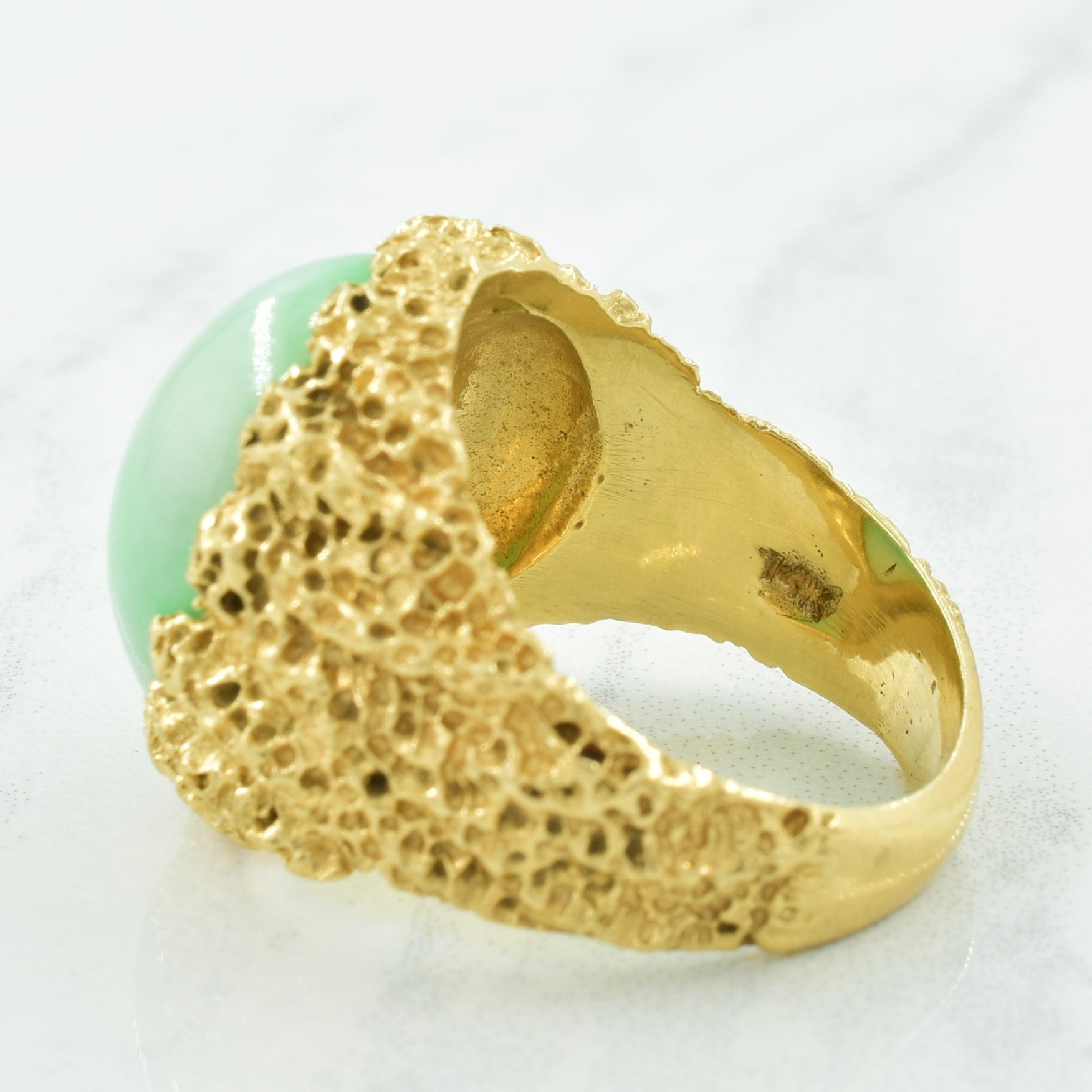 16.00ct Natural Jadeite Green Jade Ring Size 9.25 - Elegant Handcrafted Jewelry for Women, Perfect for Weddings, Anniversaries & Special Occasions