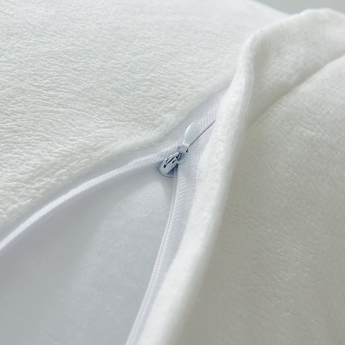 Premium COIZA Body Pillow Cover - Ultra Soft Plush Shaggy Pillowcase with Zipper (White, 21x54 Inches) for Bedroom, Sofa & Travel Comfort