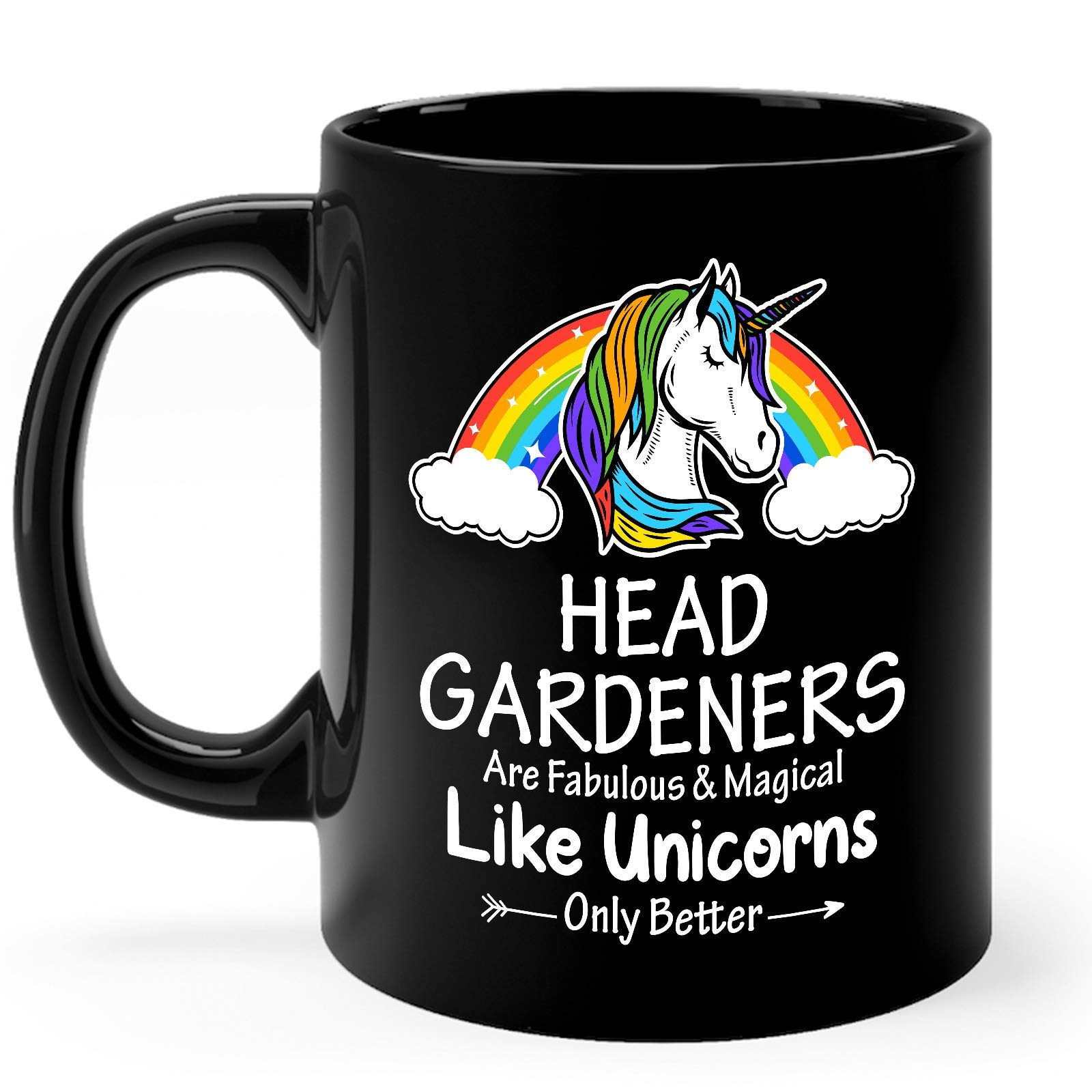 Head Gardener Mug - 11oz Black Ceramic Coffee Cup with Handle - Perfect Gardening Gift for Plant Lovers - Ideal for Morning Coffee, Tea Break or Gardening Enthusiast Gift