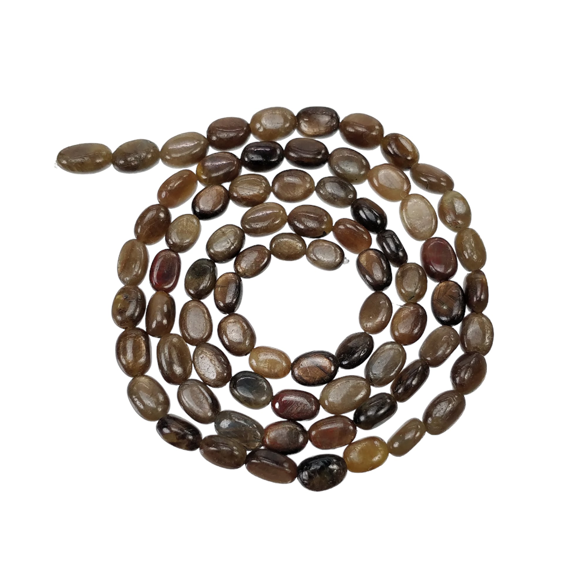 Natural Unheated Golden Brown Chocolate Sapphire Gemstone Cabochon Loose Beads - 75.65cts Oval Plain Nuggets (5x4mm, 6.5x5mm) for Jewelry Making, DIY Crafts, and Beading Projects