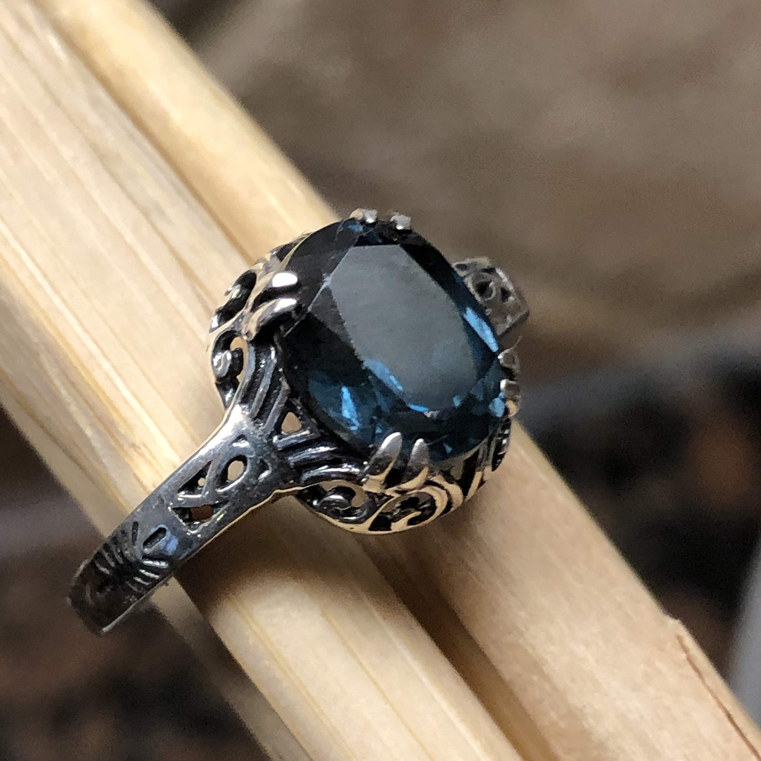 2ct London Blue Topaz 925 Sterling Silver Engagement Ring for Women - Size 6, 8, 9 - Natural Gemstone Wedding Band, Anniversary Gift for Her - Perfect for Proposals, Bridal Jewelry & Special Occasions