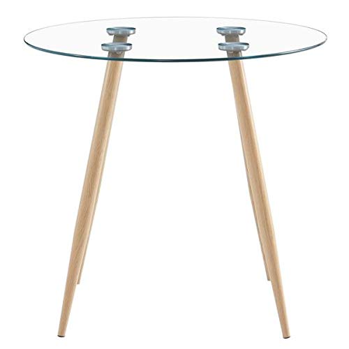80x80x75cm Modern Glass Dining Table - Elegant Kitchen & Breakfast Table for Home, Office, Living Room & Dining Room - Perfect for Small Spaces, Apartments & Family Gatherings