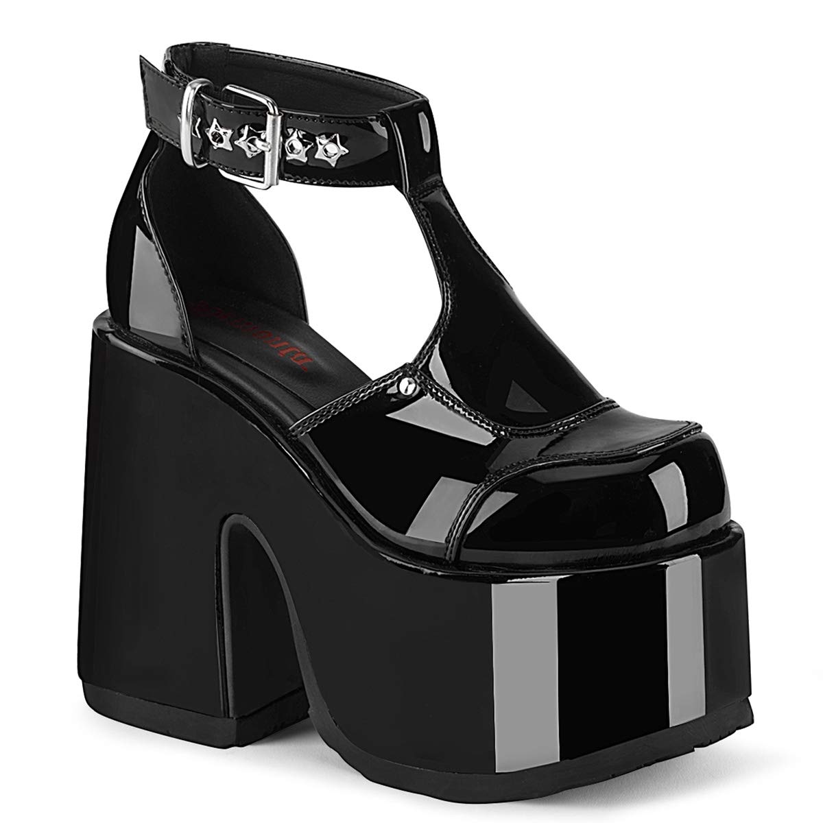 Demonic Women's Camel-103 Platform Sandals | Gothic Punk Ankle Strap Shoes for Women | Perfect for Concerts, Nightclubs & Alternative Fashion Outfits