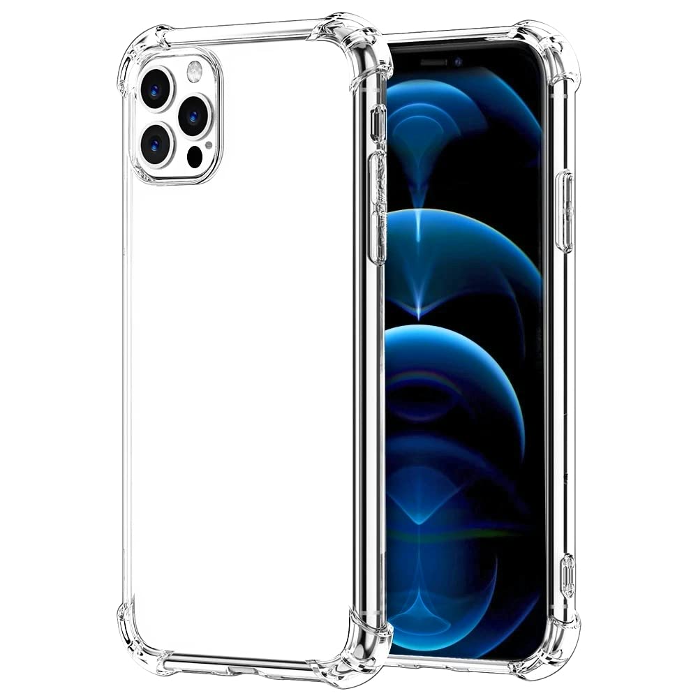 Shockproof Slim Clear TPU Phone Case for iPhone 12 & iPhone 12 Pro 6.1 Inch - Anti-Yellowing, Ultra Thin Protective Cover for Everyday Use & Outdoor Activities