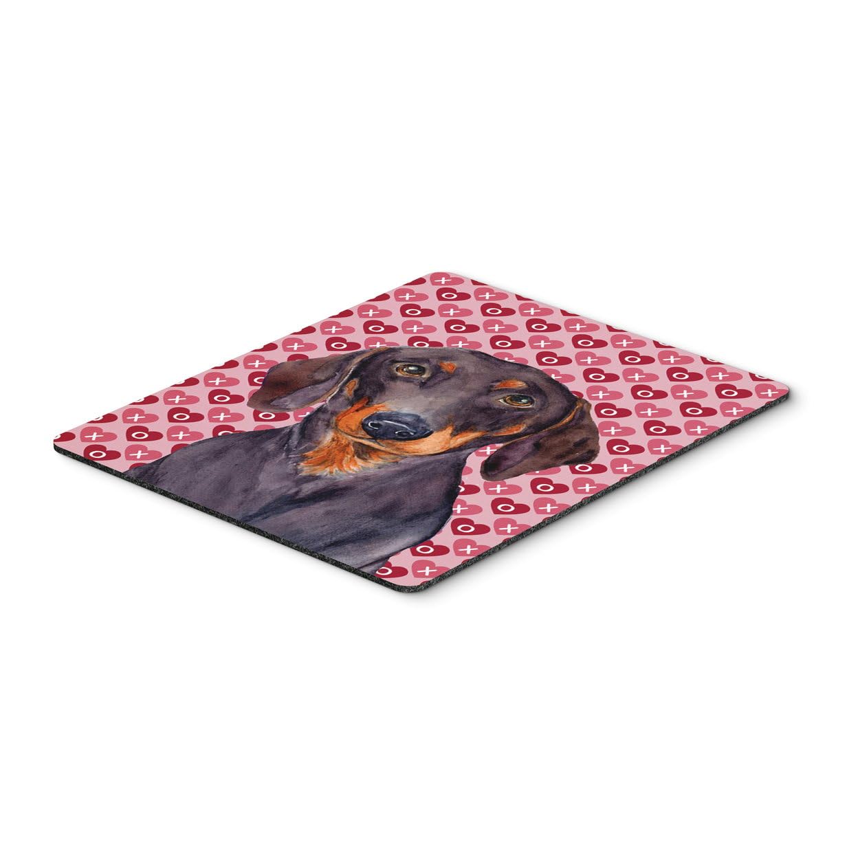Dachshund Hearts Love & Valentine's Day Mouse Pad - Non-Slip Large Computer Mouse Mat for Office, Gaming & Home Use - Washable Desk Pad for Laptop & PC - Cute Dog Portrait Design for Valentine's Gift & Everyday Use