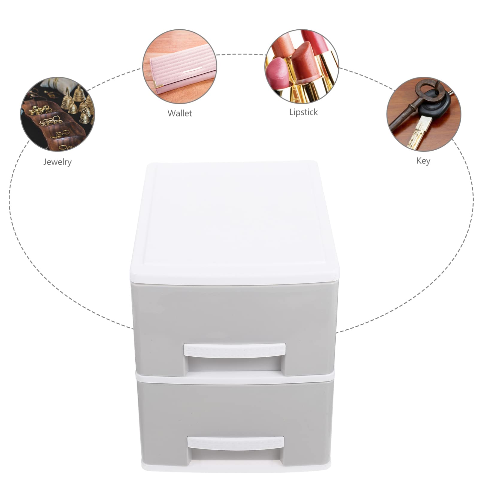 Zerodeko Plastic Storage Bins with Lids - 6 Pack Stackable Drawer Organizer Boxes for Office, Bedroom, Kitchen - Gray Compact Storage Containers for Makeup, Lipstick, Office Supplies & Home Organization