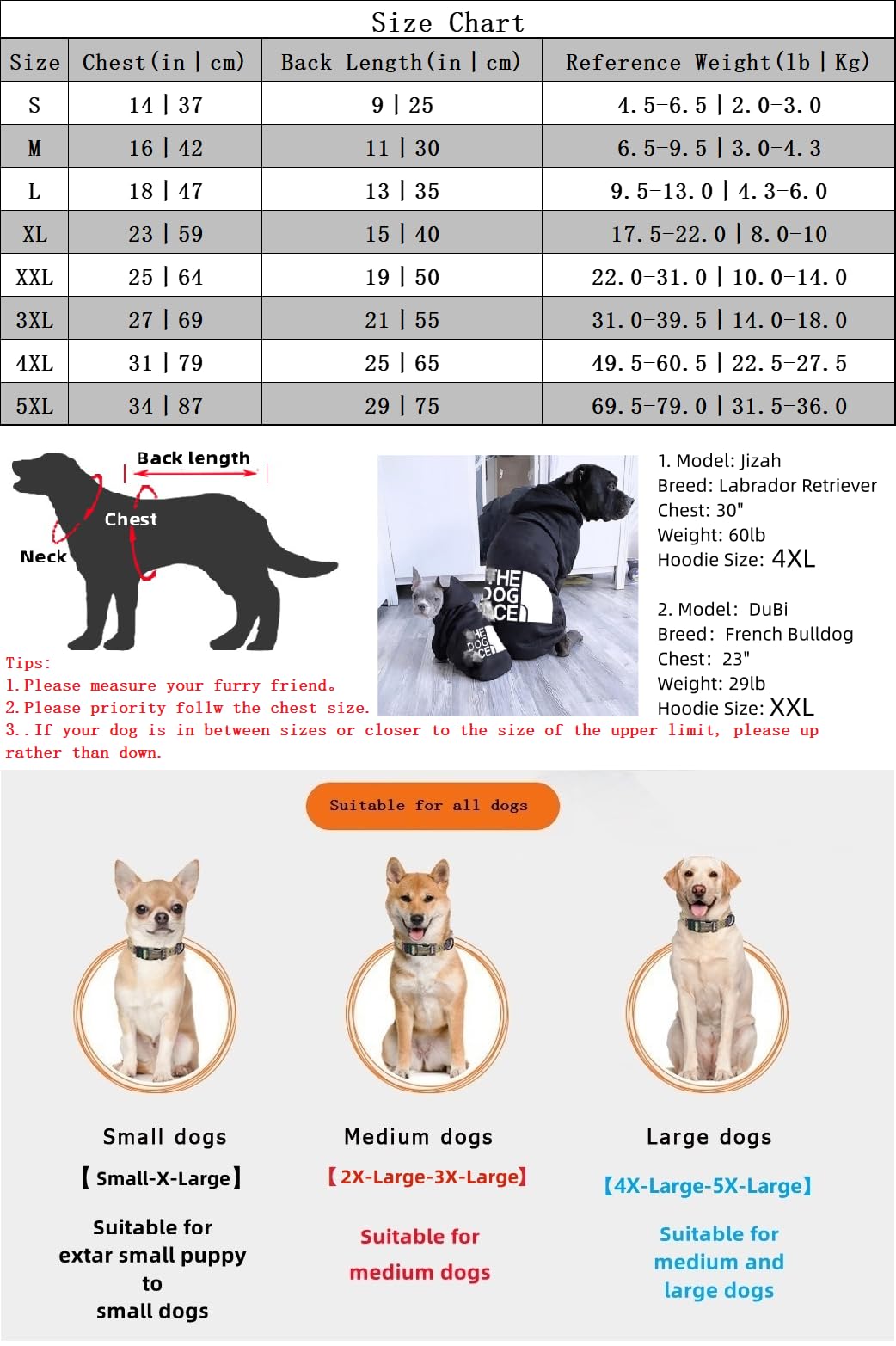 Premium Dog Hoodie - Soft, Breathable & Comfortable Pet Sweatshirt for Small, Medium & Large Dogs - Perfect for Outdoor Walks, Winter Wear & Pet Fashion (Black, 5X-Large 34'' Chest)