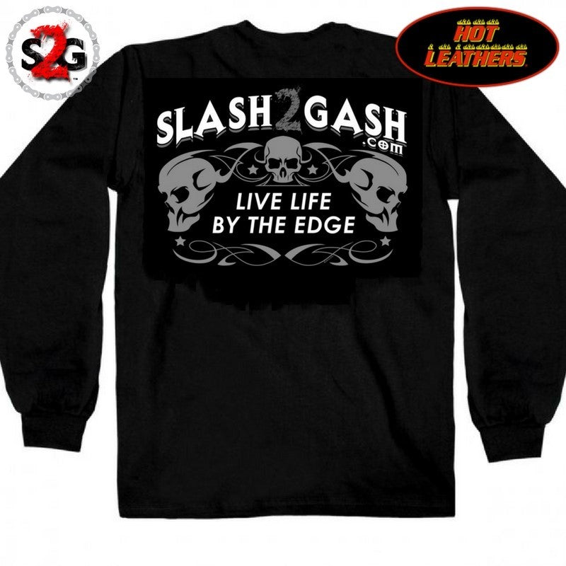 Hot Leathers Assassin Double Sided Long Sleeve T-Shirt with Skull Print - Custom S2G Design for Men - Perfect for Motorcycle Riding, Biker Events & Streetwear Fashion