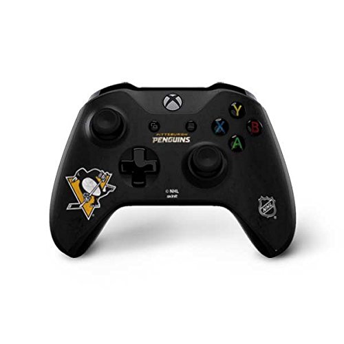 Official NHL Pittsburgh Penguins Distressed Gaming Skin for Xbox One X Controller - Custom Decal Wrap with Anti-Slip Grip - Perfect for Gaming Tournaments & Collector Displays