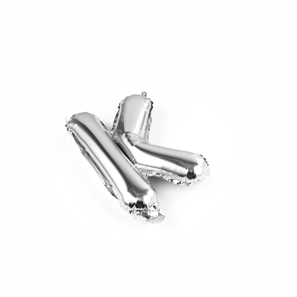 Balloonify Silver Mylar Letter K Balloon - 16 Inch Large Foil Alphabet Balloon for Birthday Party Decorations, Wedding, Baby Shower & Graduation Celebrations