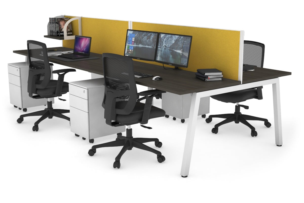 Quadro 4-Person Office Workstation Desk - 1200L x 700W Dimensions - Perfect for Team Collaboration, Open Office Spaces & Coworking Environments