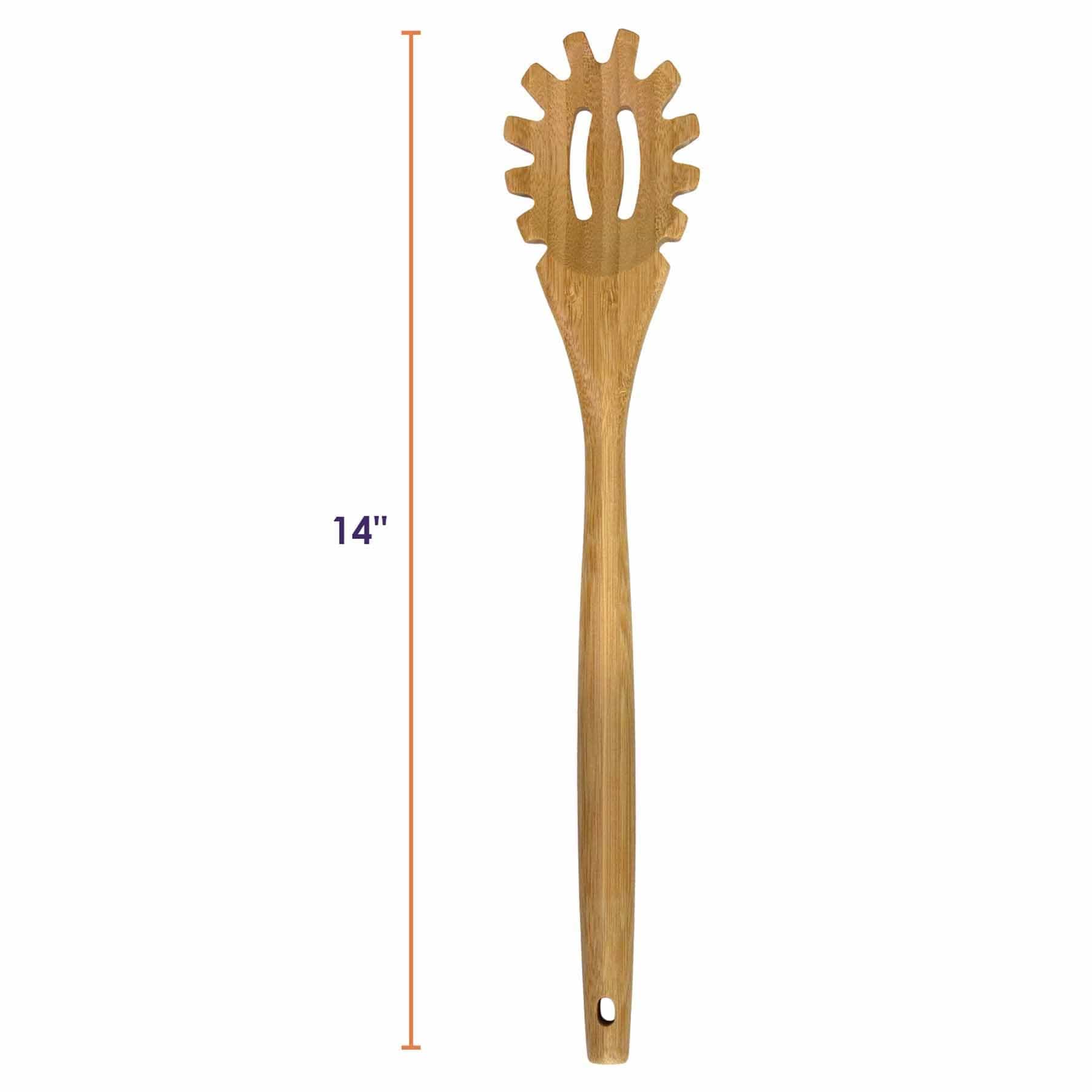 Lambootensil Spaghetti Spoon - 14 Inch Stainless Steel Pasta Server with Ergonomic Handle - Perfect for Cooking, Serving, and Enjoying Italian Pasta Dishes at Home