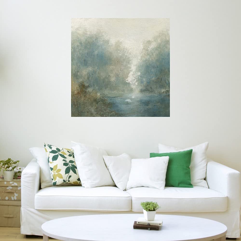 Carol Robinson Fine Art Canvas - Quiet Mist Abstract Wall Decor for Living Room, Bedroom, Office | 37x37 Inch Ready to Hang Painting | Modern Home & Commercial Space Decor