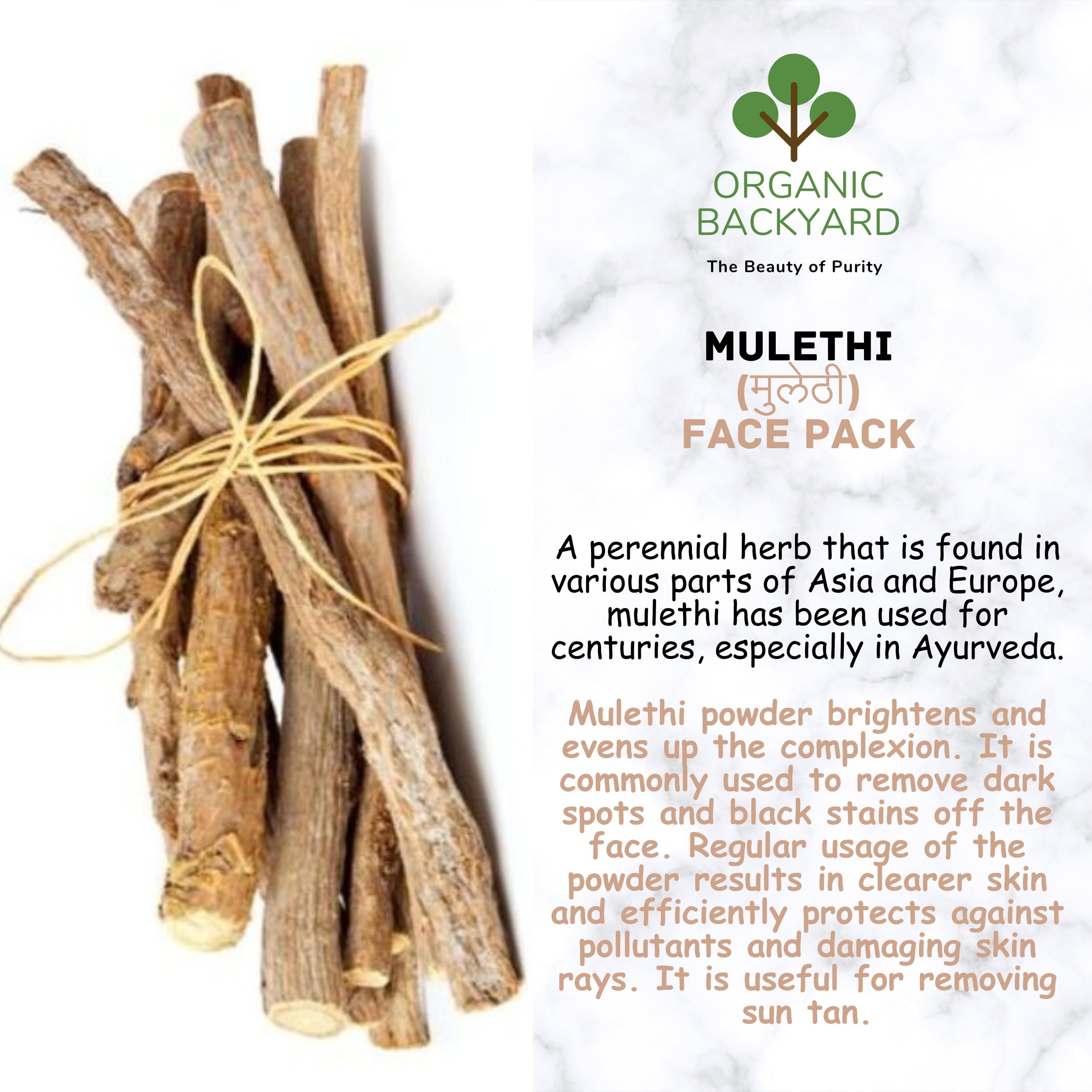 Organic Mulethi Powder 100% Natural Licorice Root Powder for Skin Care - 100g x 2 Pack - Brightens Skin, Reduces Dark Spots & Acne - Perfect for DIY Face Masks & Ayurvedic Beauty Treatments