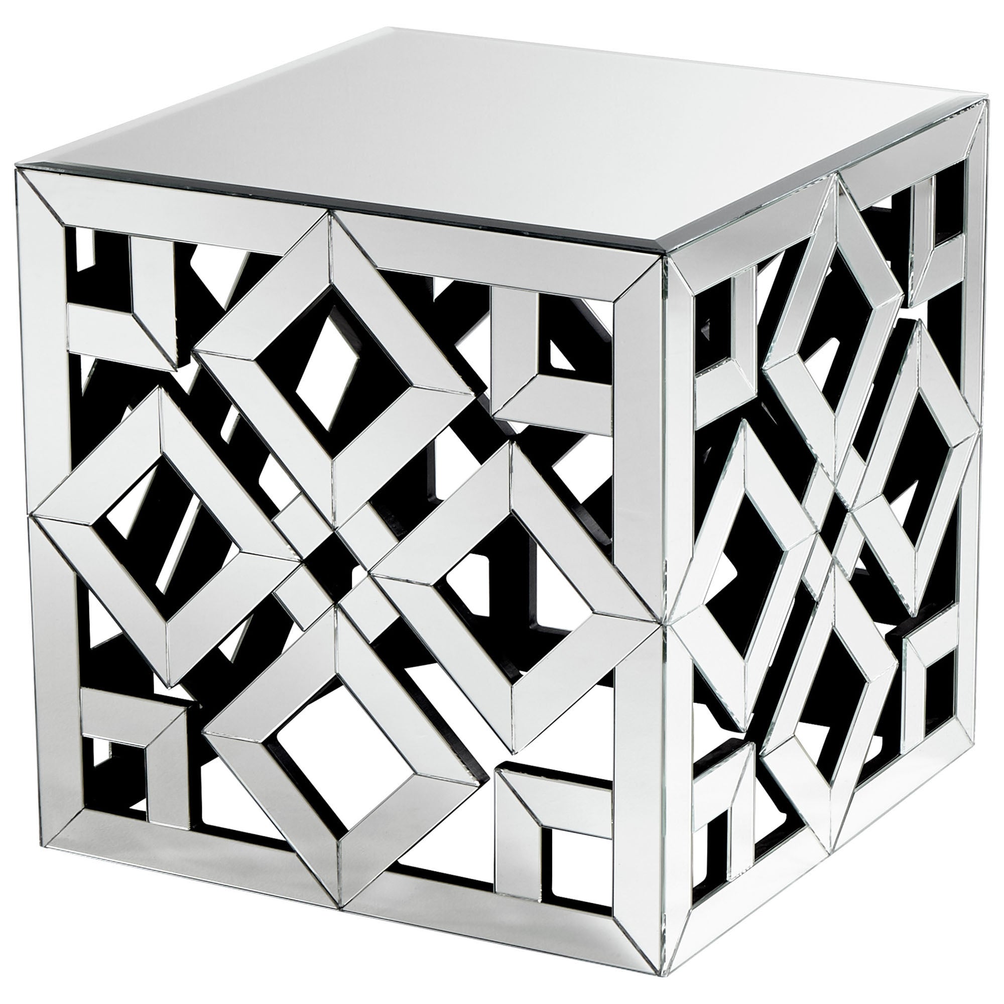 Cyan Design 08596 Gemma Side Table with Mirror - Elegant Accent Table for Living Room, Bedroom, or Entryway Decor