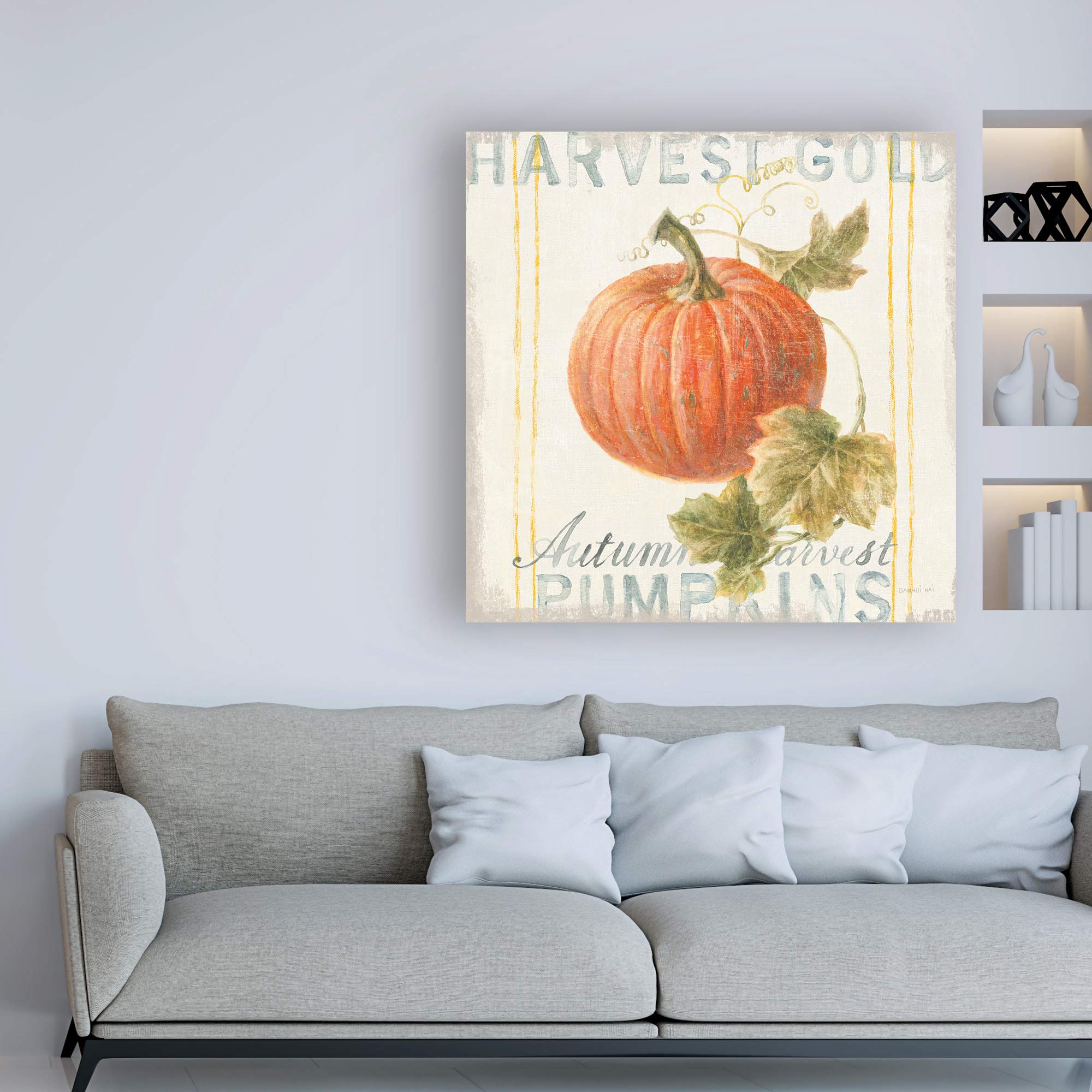 Danhui NAI Autumn VIII Floursack Fine Art Print - 18x18 Inches - Trademark Collection - Perfect for Fall Home Decor & Living Room Wall Art