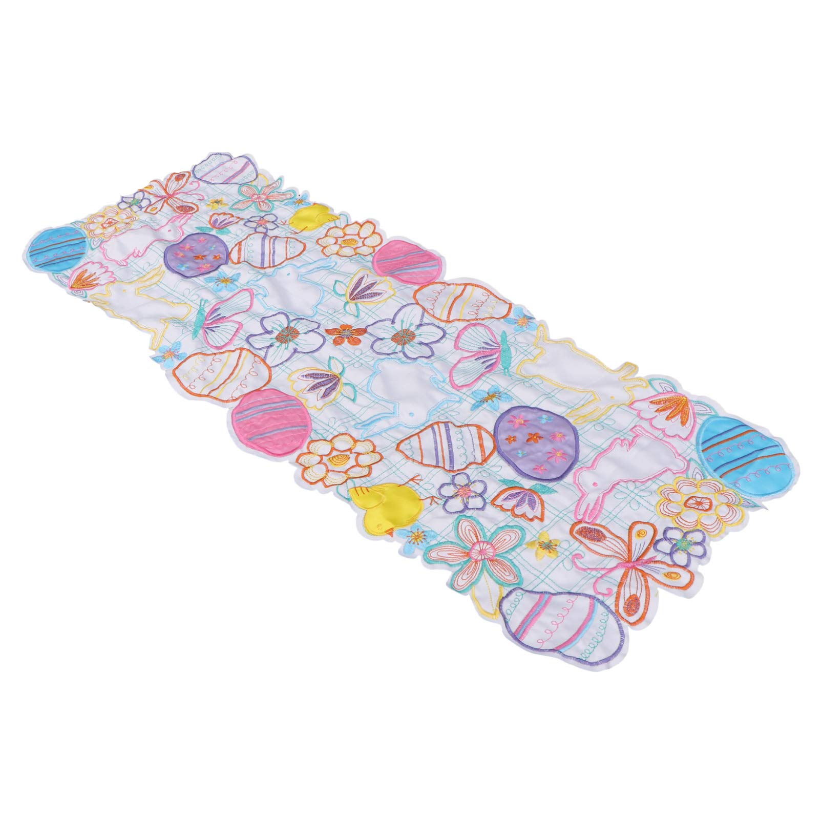 PRETYZOOM Easter Linen Placemat Set - Floral Embroidered Table Decor with Rabbit Design for Dining Room, Dinner Party & Spring Home Decor | Washable Table Mat for Coffee Table, Kitchen & Holiday Gatherings