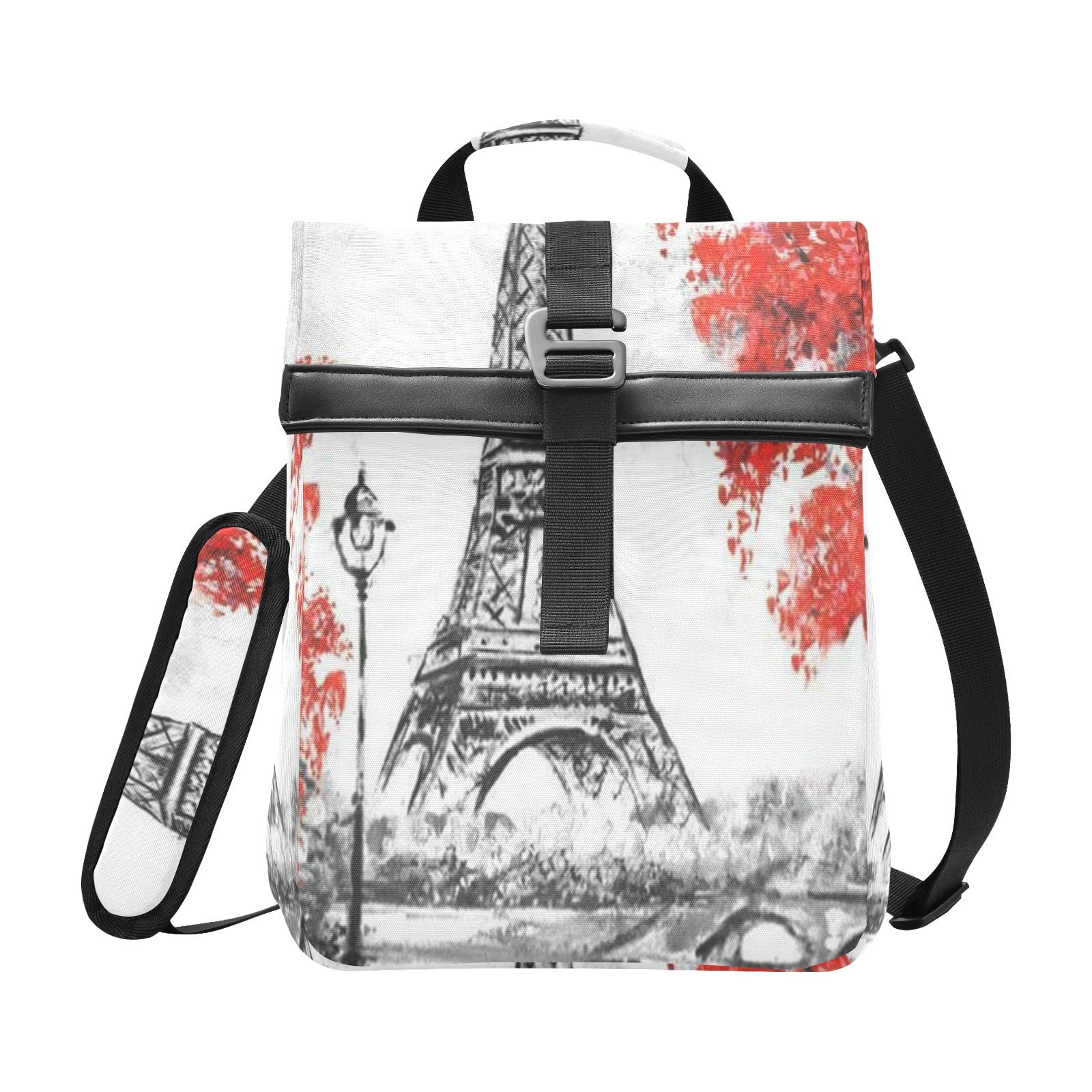 Stylish Paris Eiffel Tower Insulated Lunch Bag for Women - Reusable Cooler Lunch Box with Adjustable Shoulder Strap - Perfect for Office, School, Travel & Picnic - Leakproof & Eco-Friendly