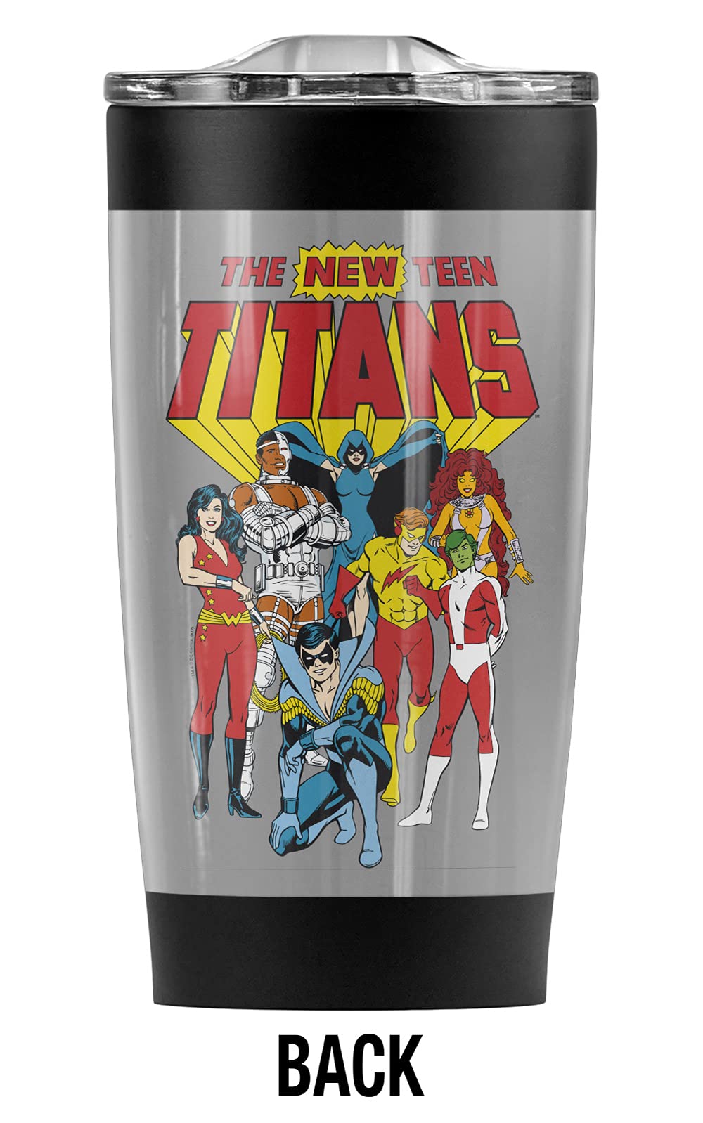 Justice League New Teen Titans 20 oz Stainless Steel Tumbler - Vacuum Insulated Travel Mug with Leakproof Sliding Lid | Double Wall Insulation for Hot & Cold Drinks | Perfect for Coffee, Tea, Gym, Office & Outdoor Adventures
